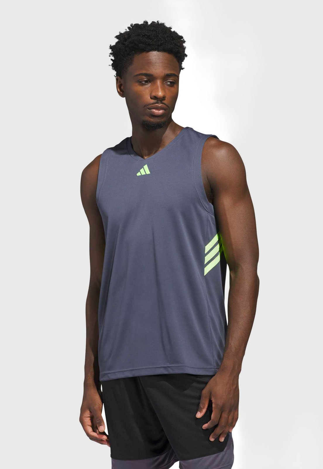 Regata Masculina Adidas Detalhe Lateral Grafite