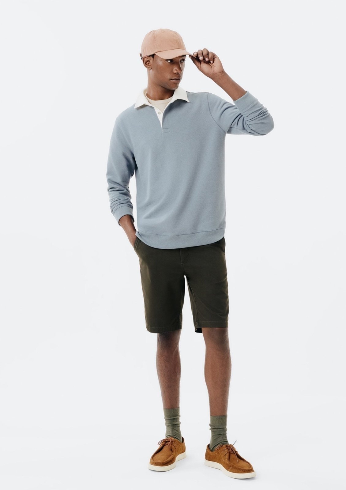 Bermuda Básica Masculina Chino Reta Em Sarja Hering
