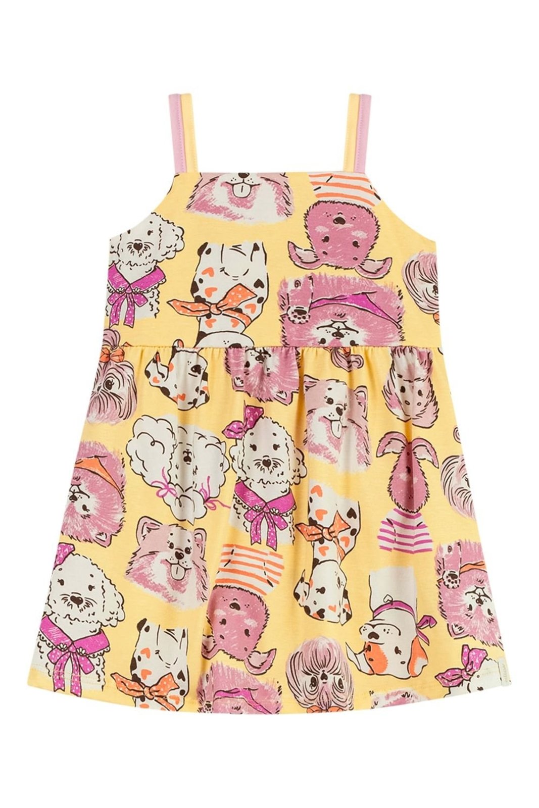 Vista 2 Infantil - Vestido Menina Cachorrinhos Elian Elian amarelo
