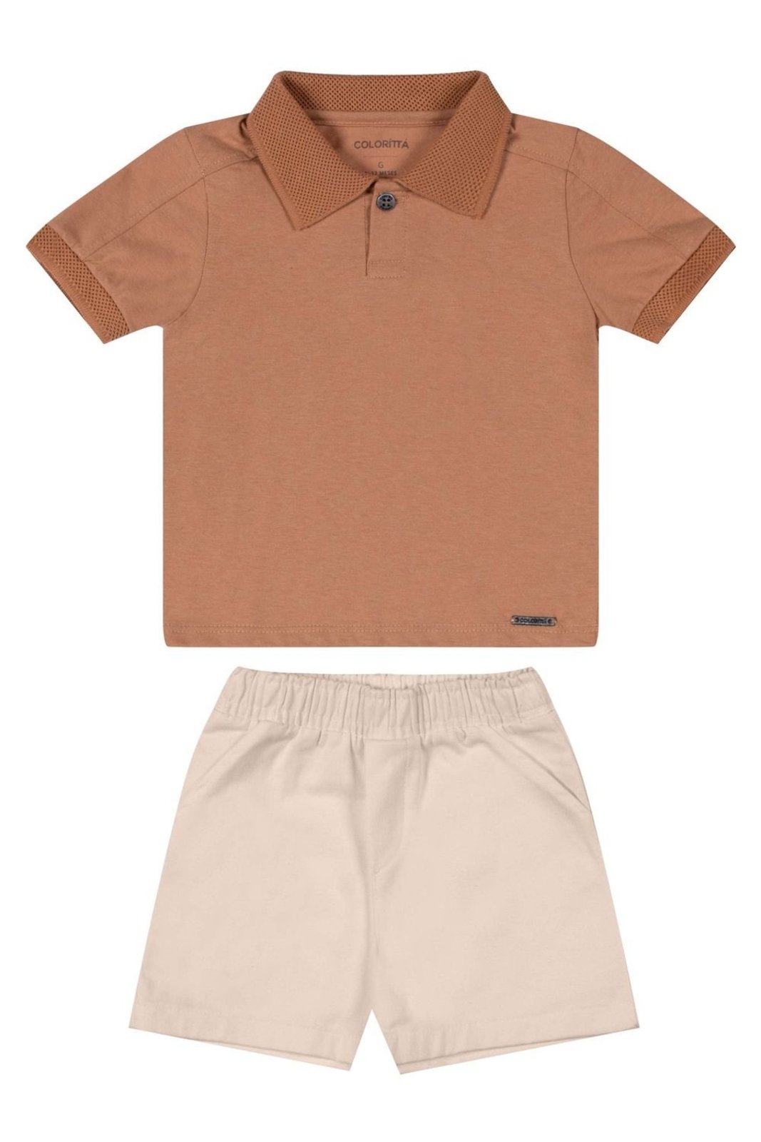 Infantil - Conjunto Menino Polo Retilínea Colorittá Marrom