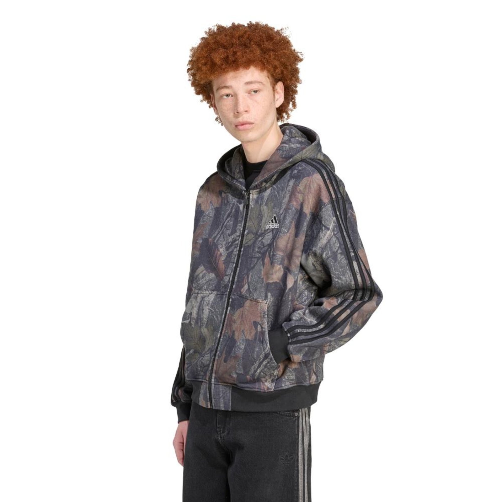 Moletom Capuz Zíper Camuflado adidas Originals Preto