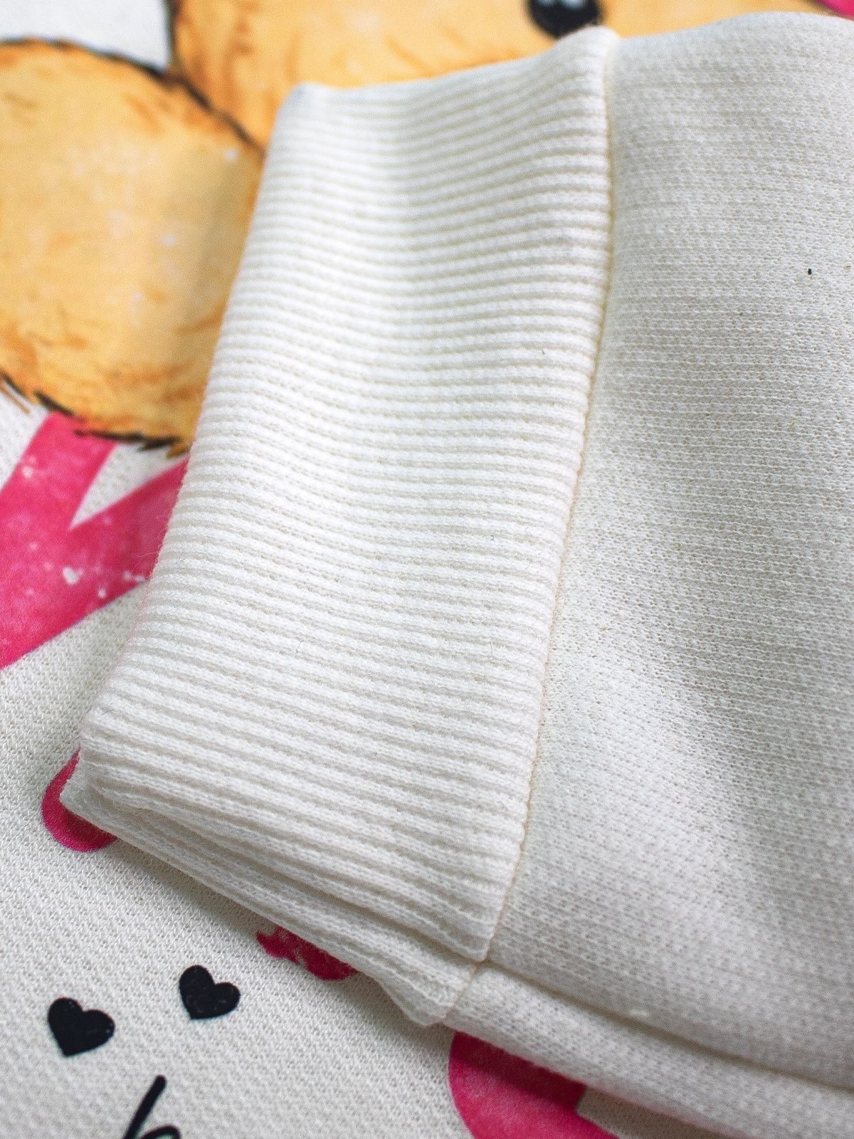 Vista 3 Infantil - Blusão Moletom Peluciado Smile Urso - Off White Look Infantil off-white white Look Infantil off-white white