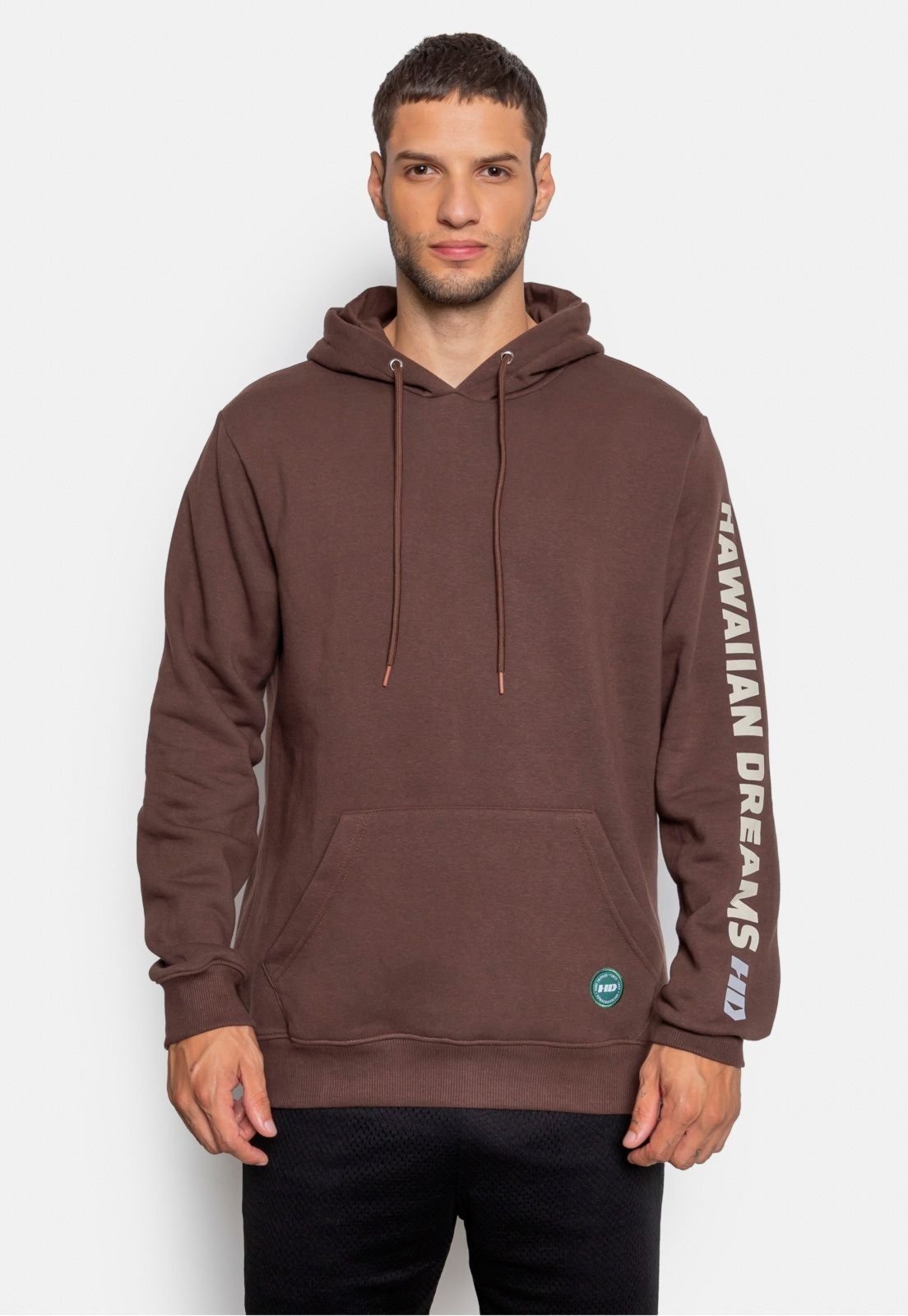 Moletom HD Canguru Fechado Marrom