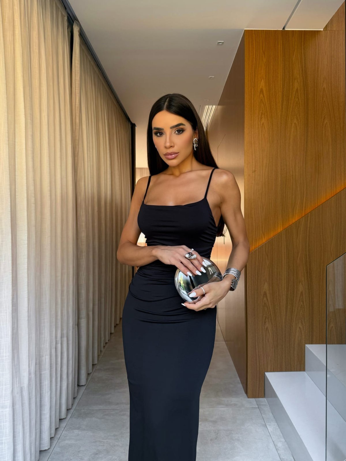 Vestido Longo Tubinho Sereia Fátima Preto