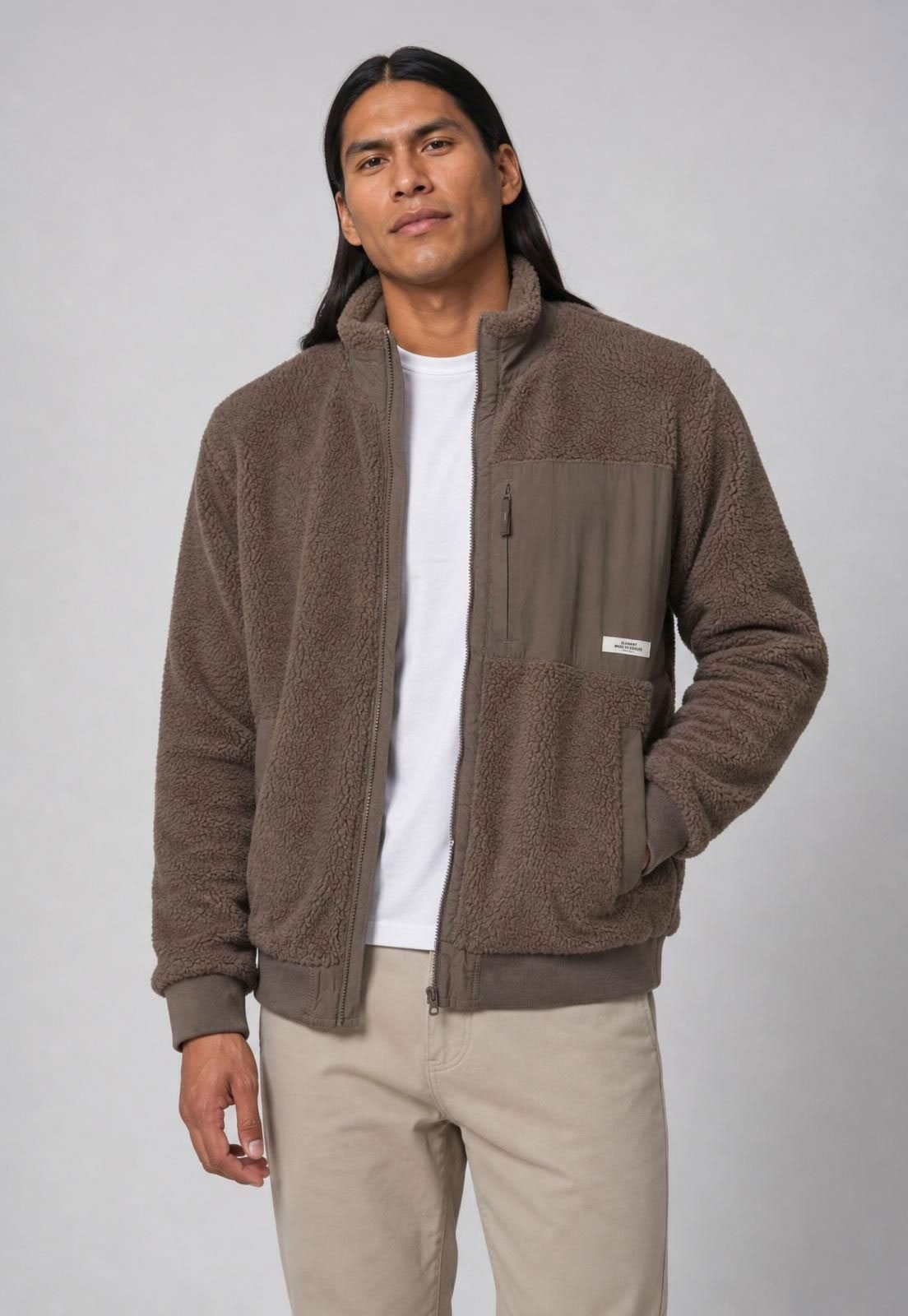 Jaqueta Masculina Element Sherpa Gola Alta Marrom