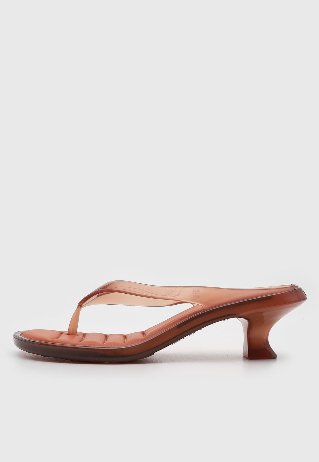 Sandália Feminina Melissa Salto Baixo Transparente Marrom