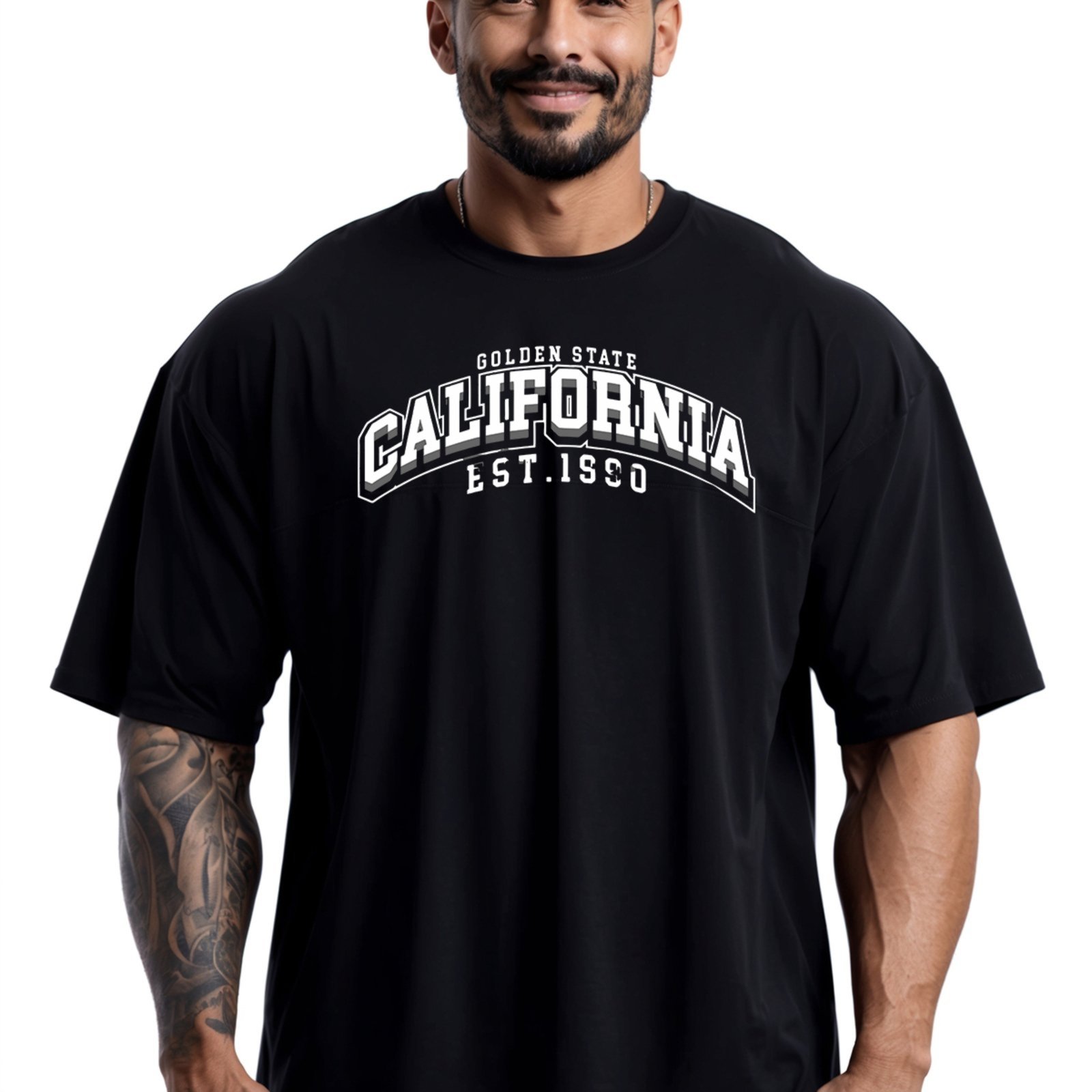 Camiseta Oversized Over Masculina Algodão Academia Preto