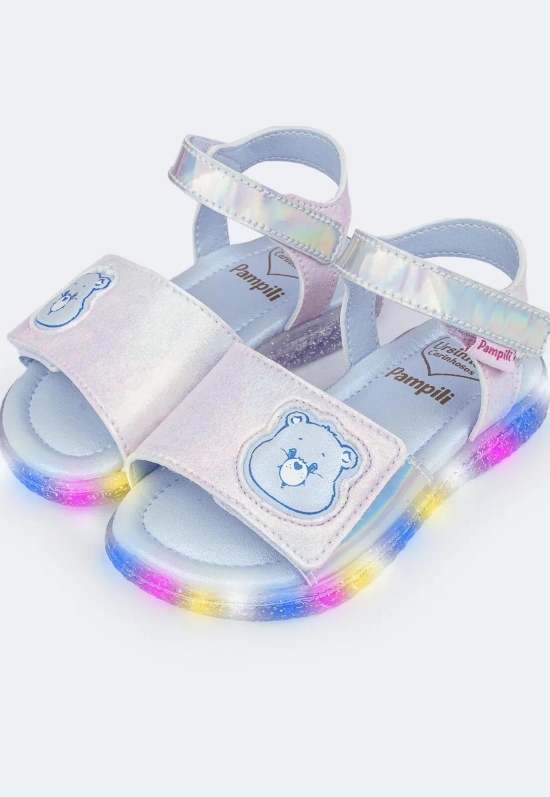 Vista 2 Infantil - Sandália de Led Pampili Mini Ursinhos Carinhosos PKT azul PKT azul
