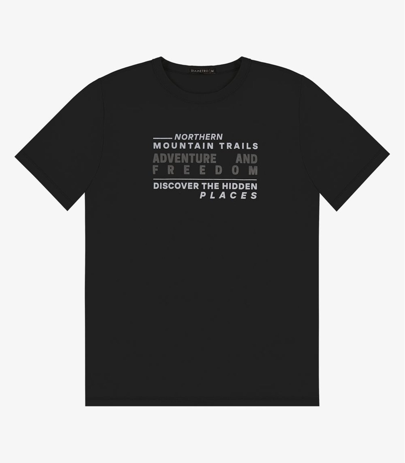 Camiseta Masculina em Meia Malha Diametro Preto