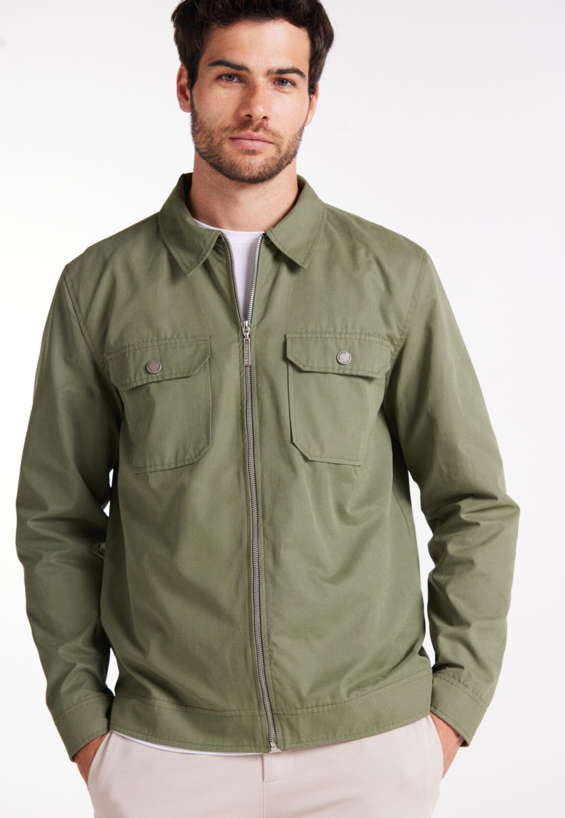 Jaqueta Casual Com Bolsos Traymon Verde Musgo