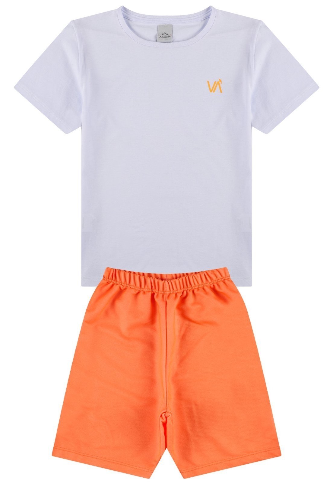 Vista 3 Infantil - Conjunto Menino Aplique Neon VIDA COSTEIRA laranja neon VIDA COSTEIRA laranja neon