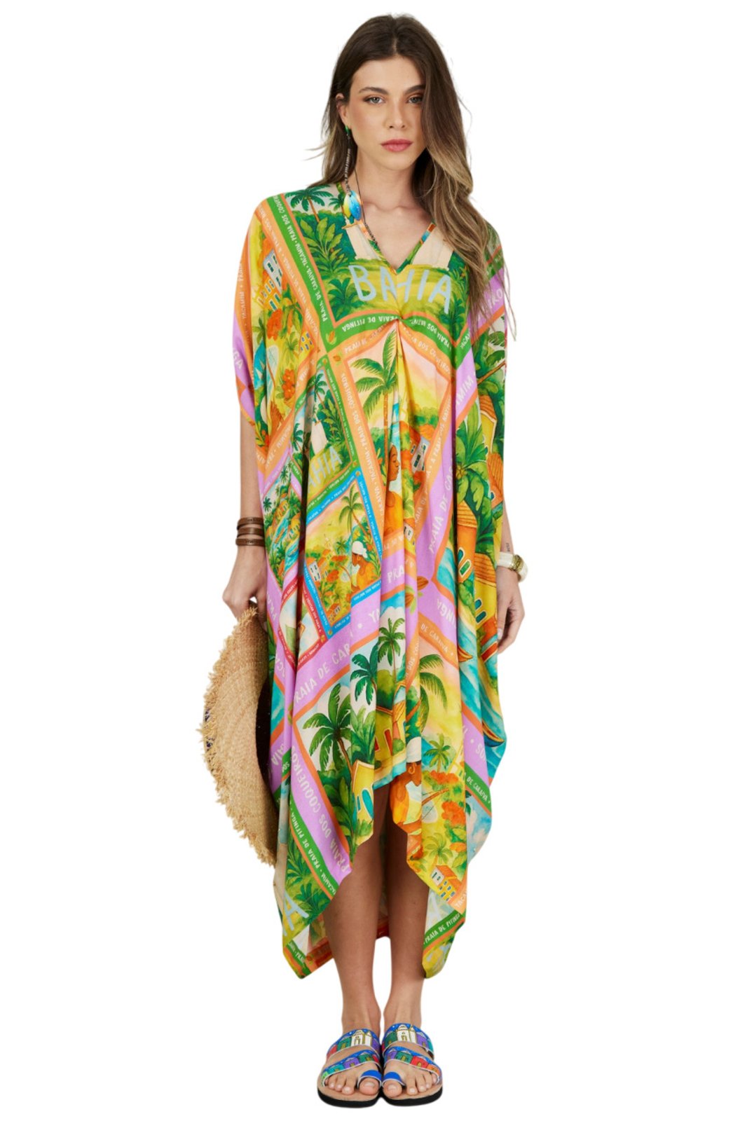 Kaftan Verde quadrado Coleção Bahêa Yacamim R9 – Estampado