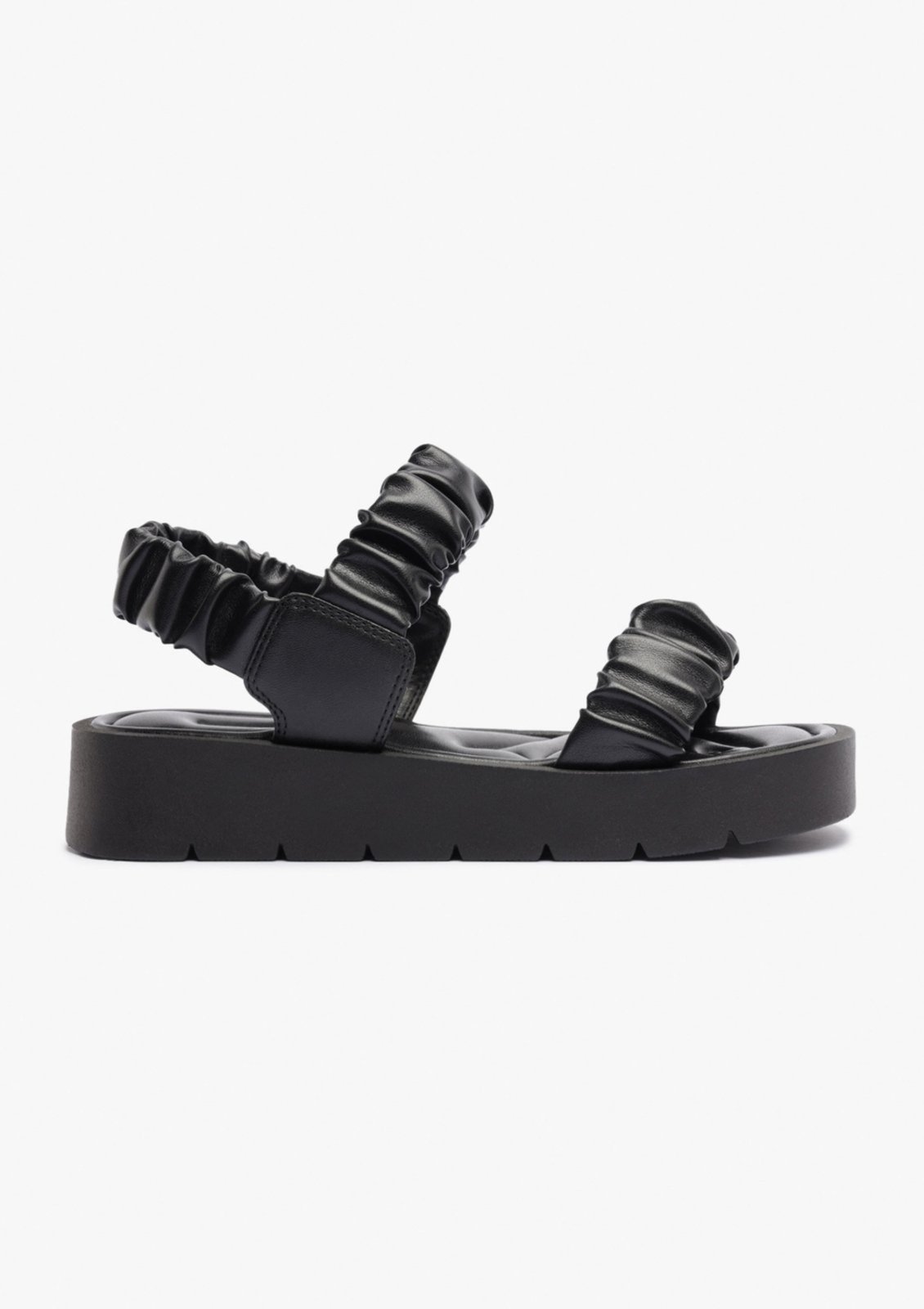 Sandália Flatform Tratorada Tiras Scrunchie Hering