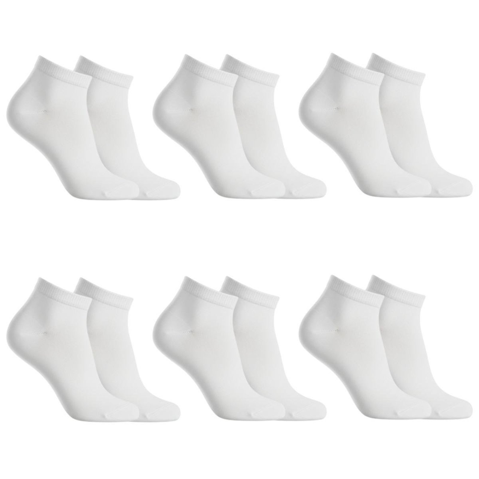 Kit 6 Pares de Meias QLC Sports Algodão Confort Cano Curto Branco