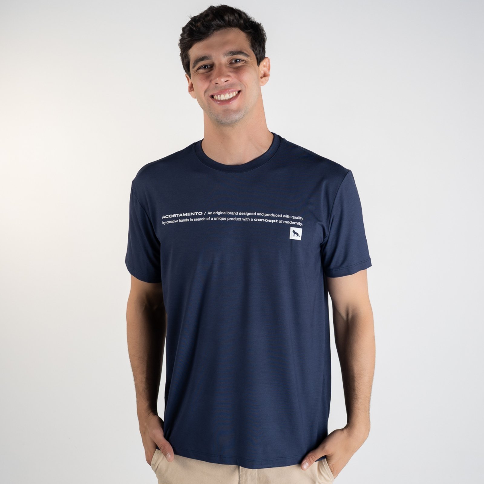 Vista 2 Camiseta Acostamento Modal Concept azul marinho Acostamento azul marinho