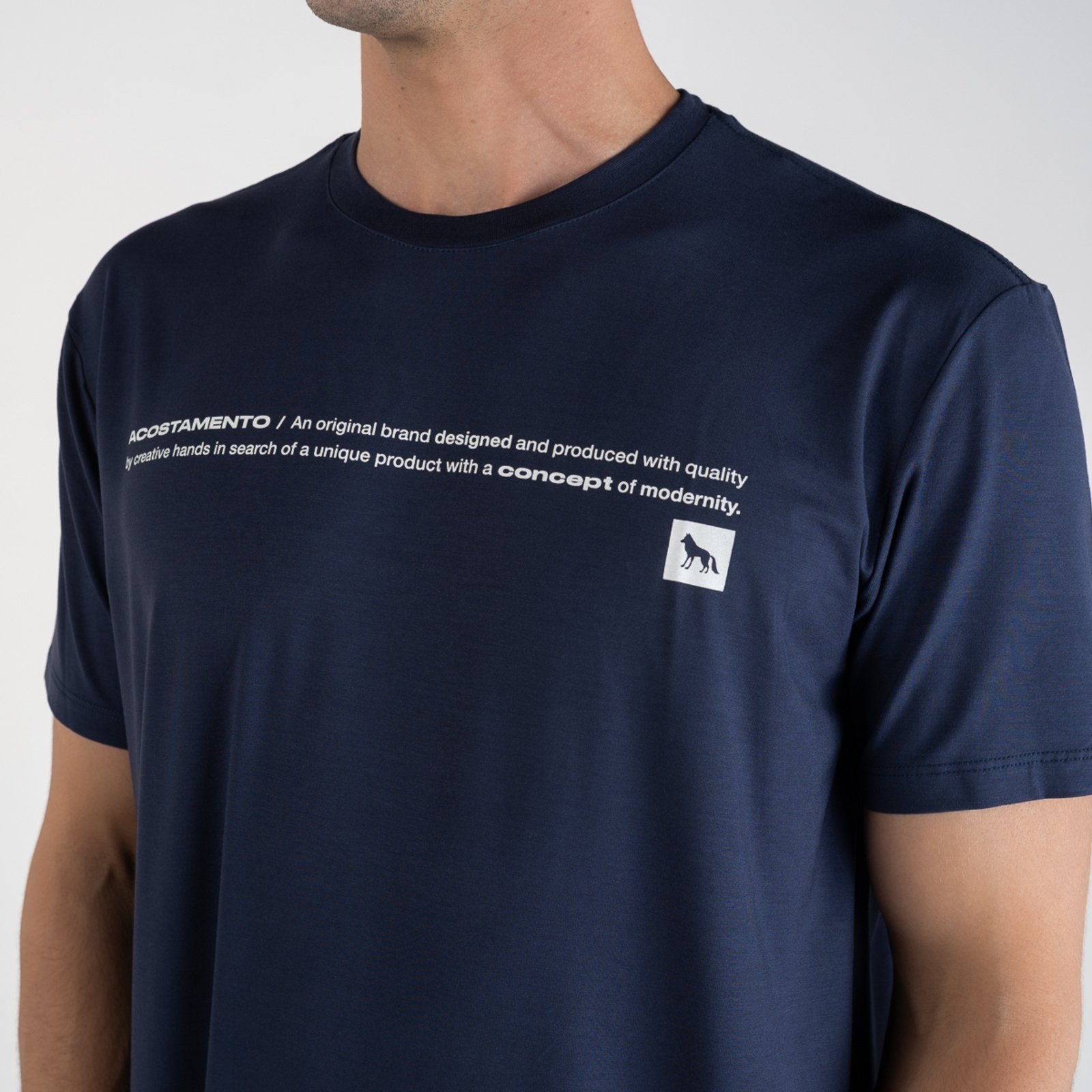 Vista 3 Camiseta Acostamento Modal Concept azul marinho Acostamento azul marinho
