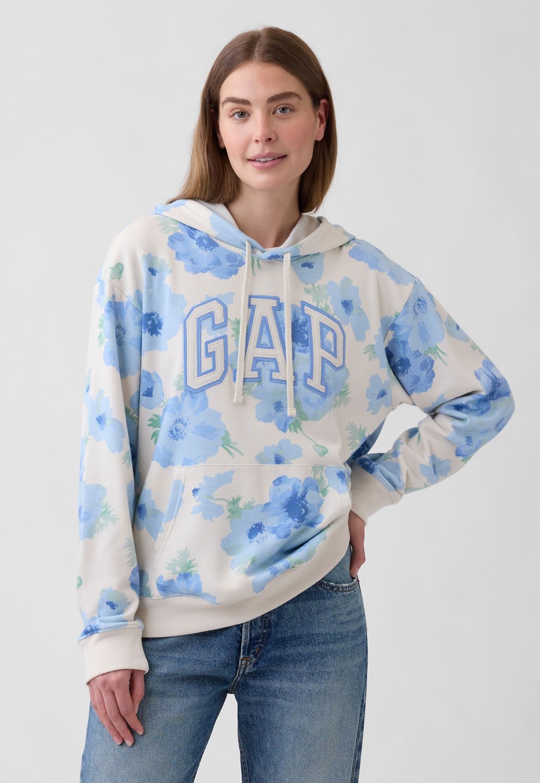 Blusa de Moletom Feminina GAP Estampa Floral Off-White