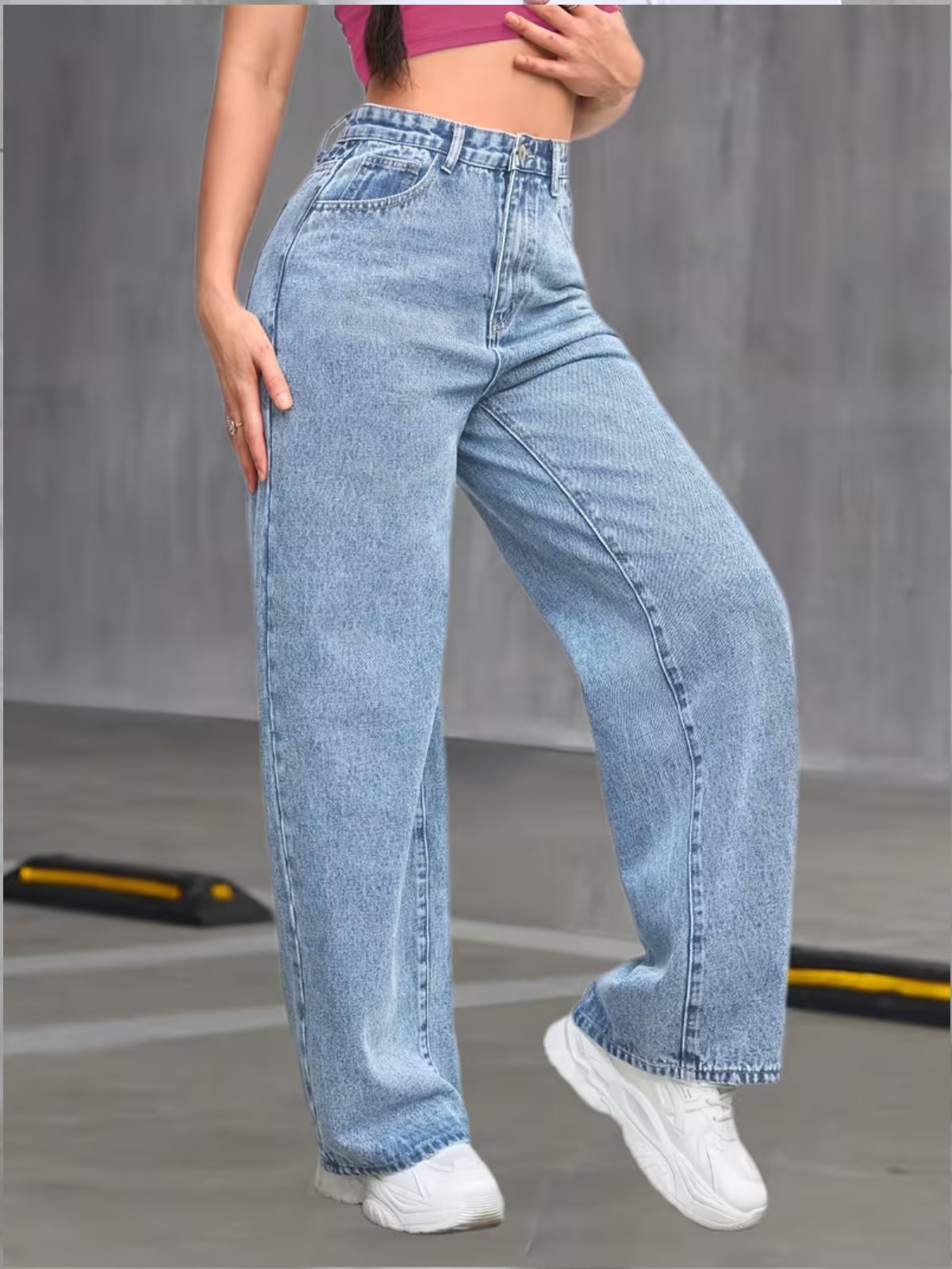 Calça Wide Leg Feminina Kovali Fashion Store Confortavel e Básica Tecido Premium Azul Clara