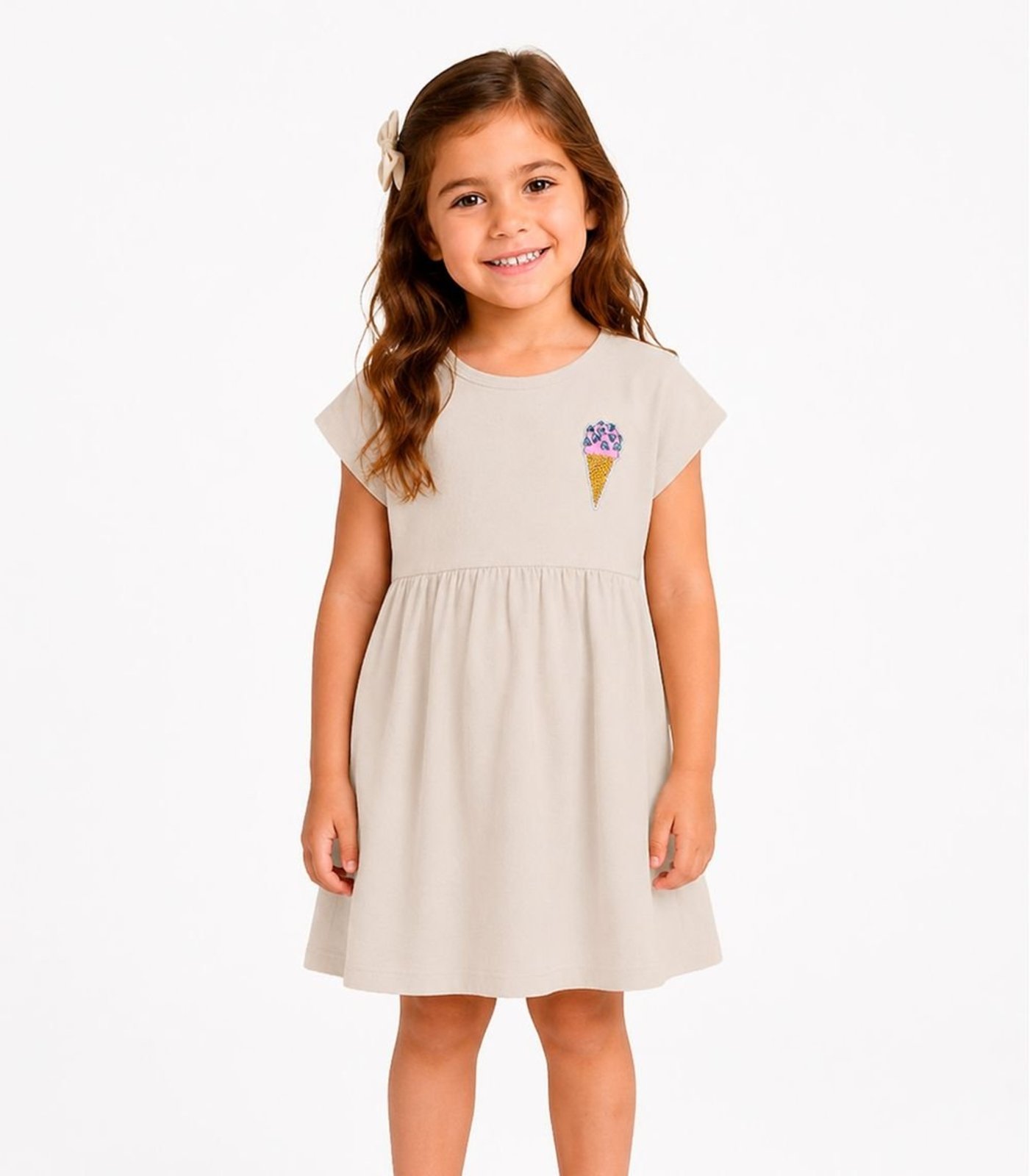 Infantil - Vestido Com Termocolante Select Bege