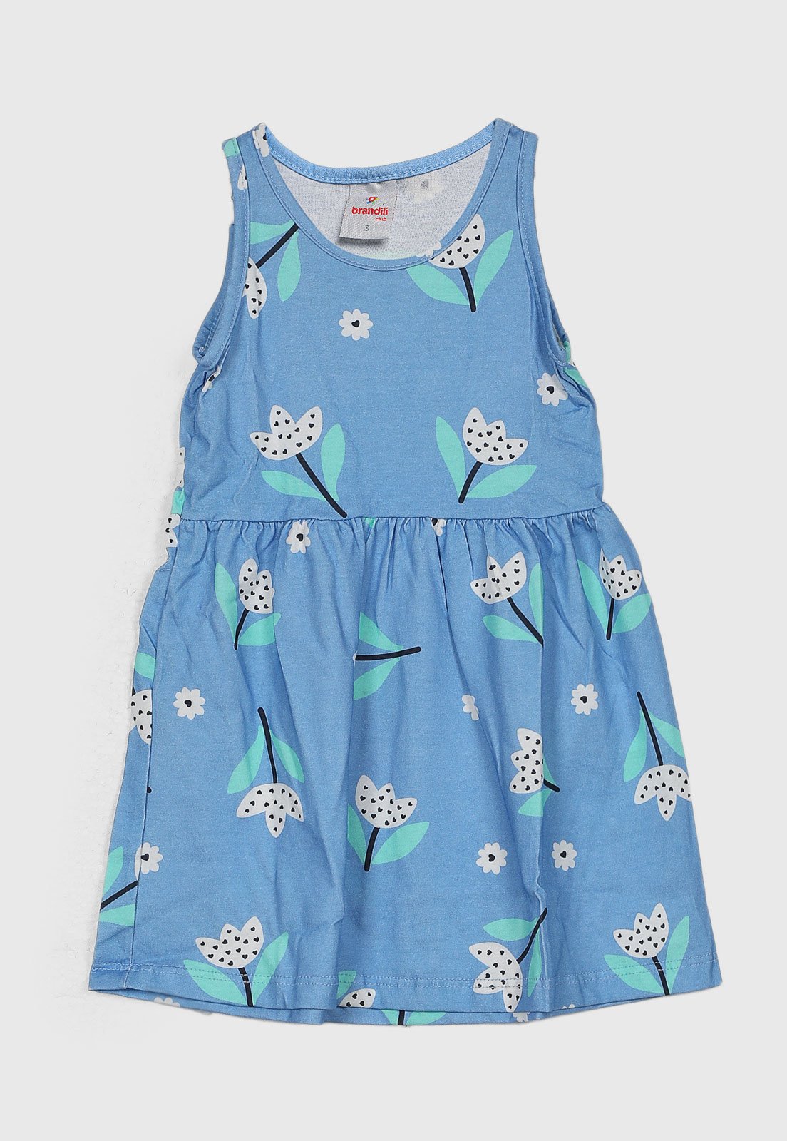 Vestido Brandili Floral Azul