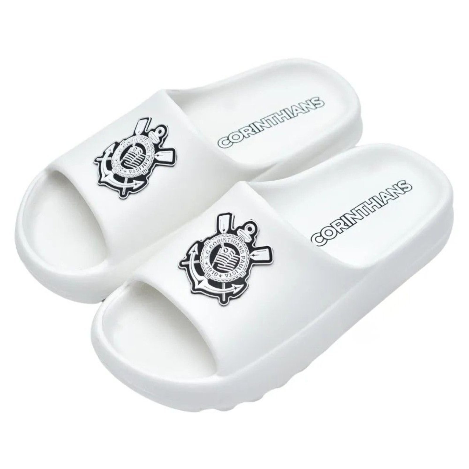 Chinelo Nuvem Corinthians Slide Oficial Licenciado Branco