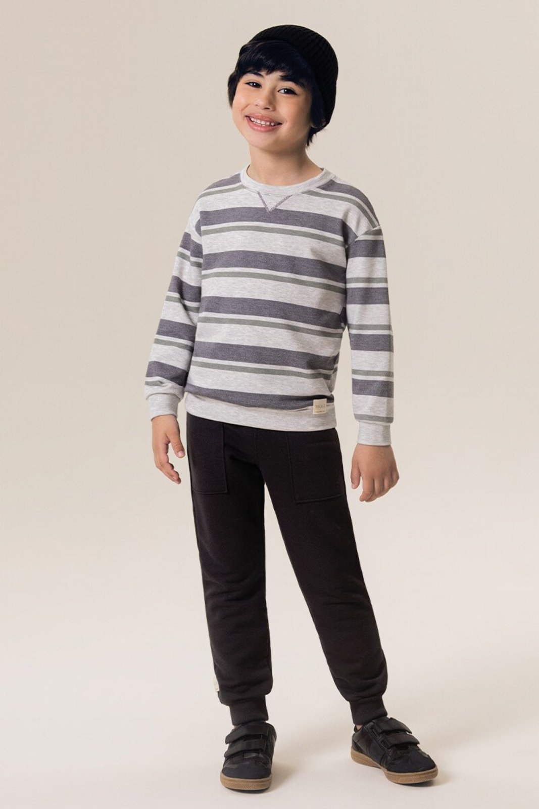 Infantil - Conjunto Menino Bugbee Casaco em Molecotton Estampado e Calça de Moletom