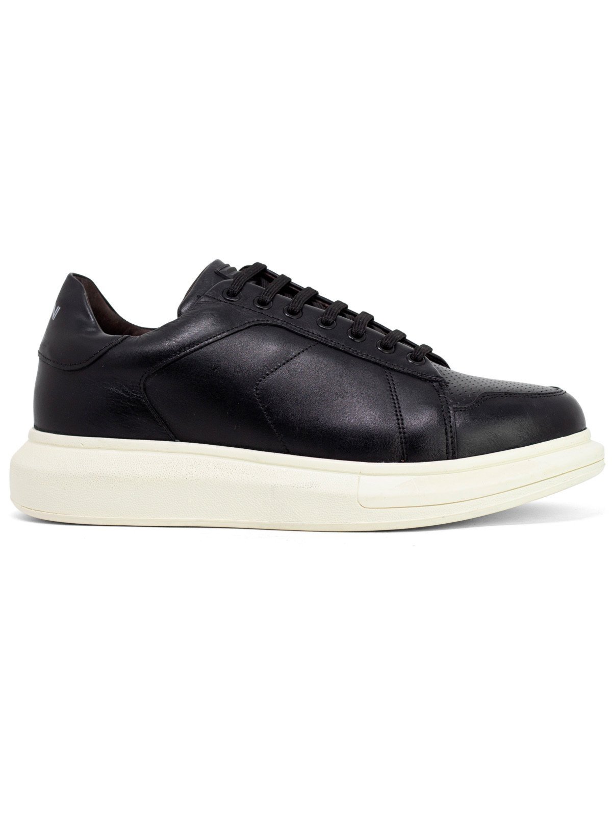 Tênis Masculino Ferracini 24h Casual Impulse Couro Conforto Cadarço Solado Alto Preto