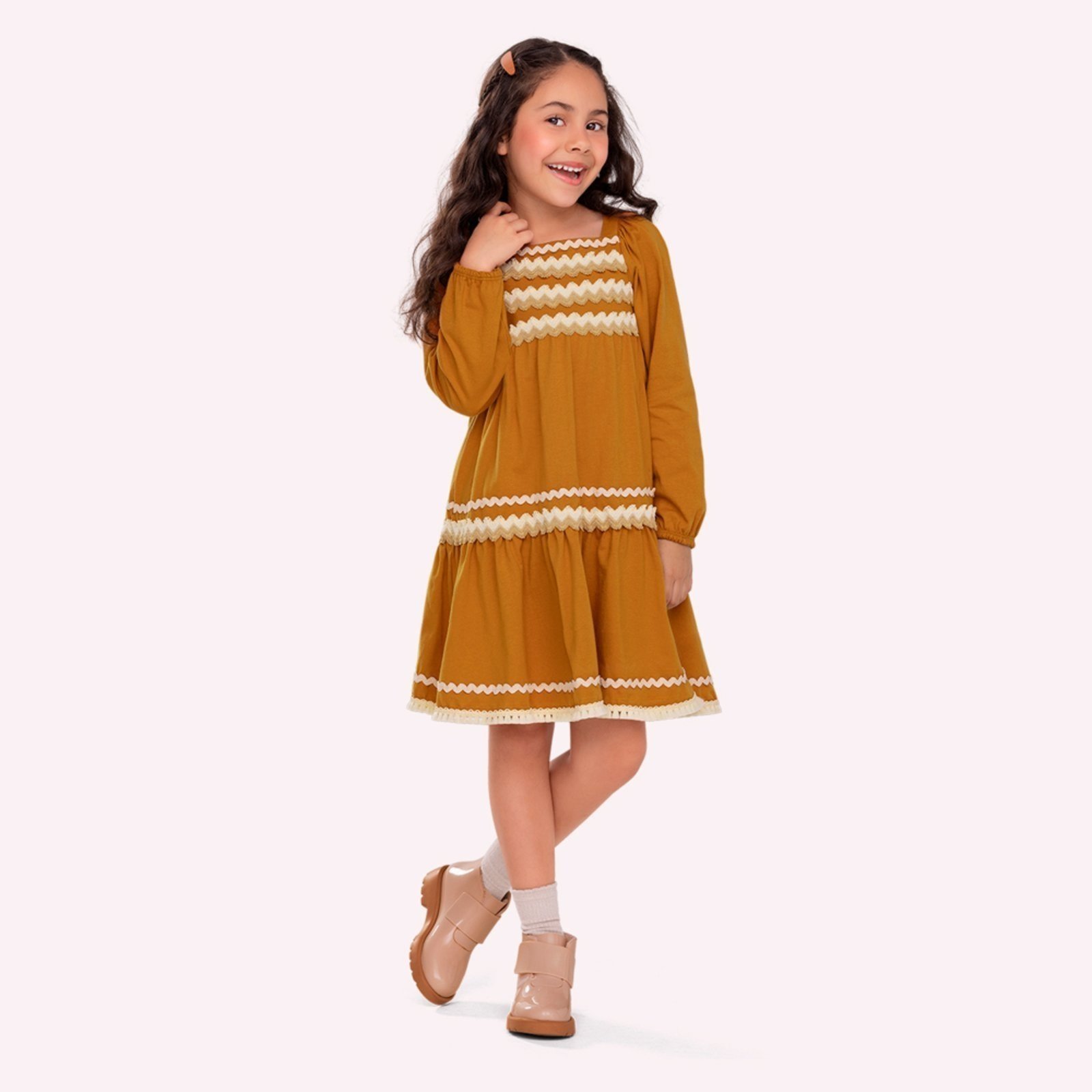 Infantil - Vestido Menina com Aviamentos Nanai