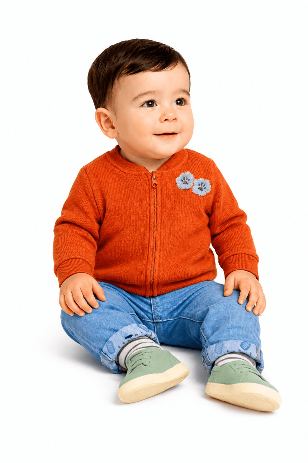Infantil - Casaco Menino Amiguinho Esperto Alphabeto Laranja