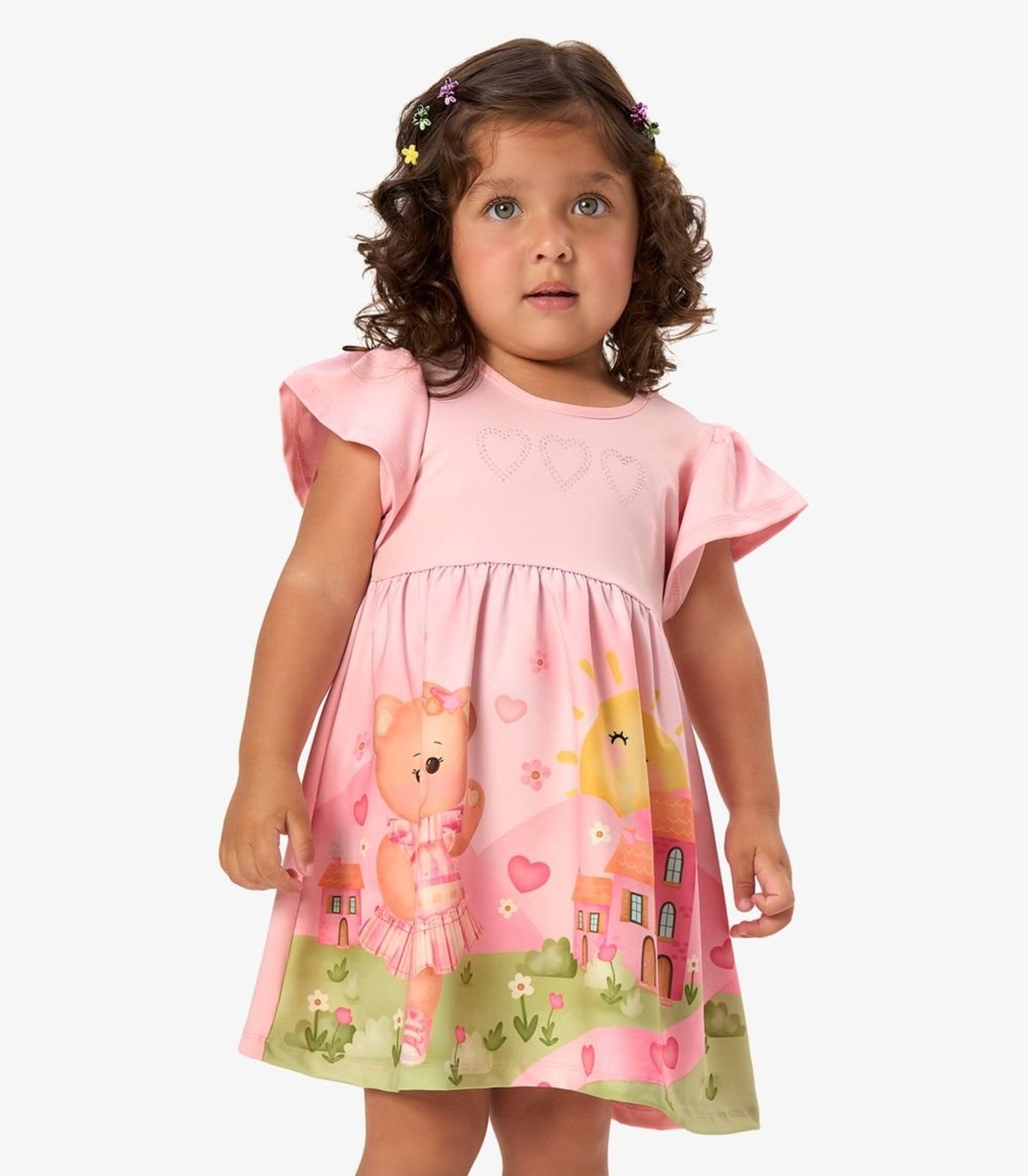 Infantil - Vestido Feminino Com Estampa Rovi Rosa