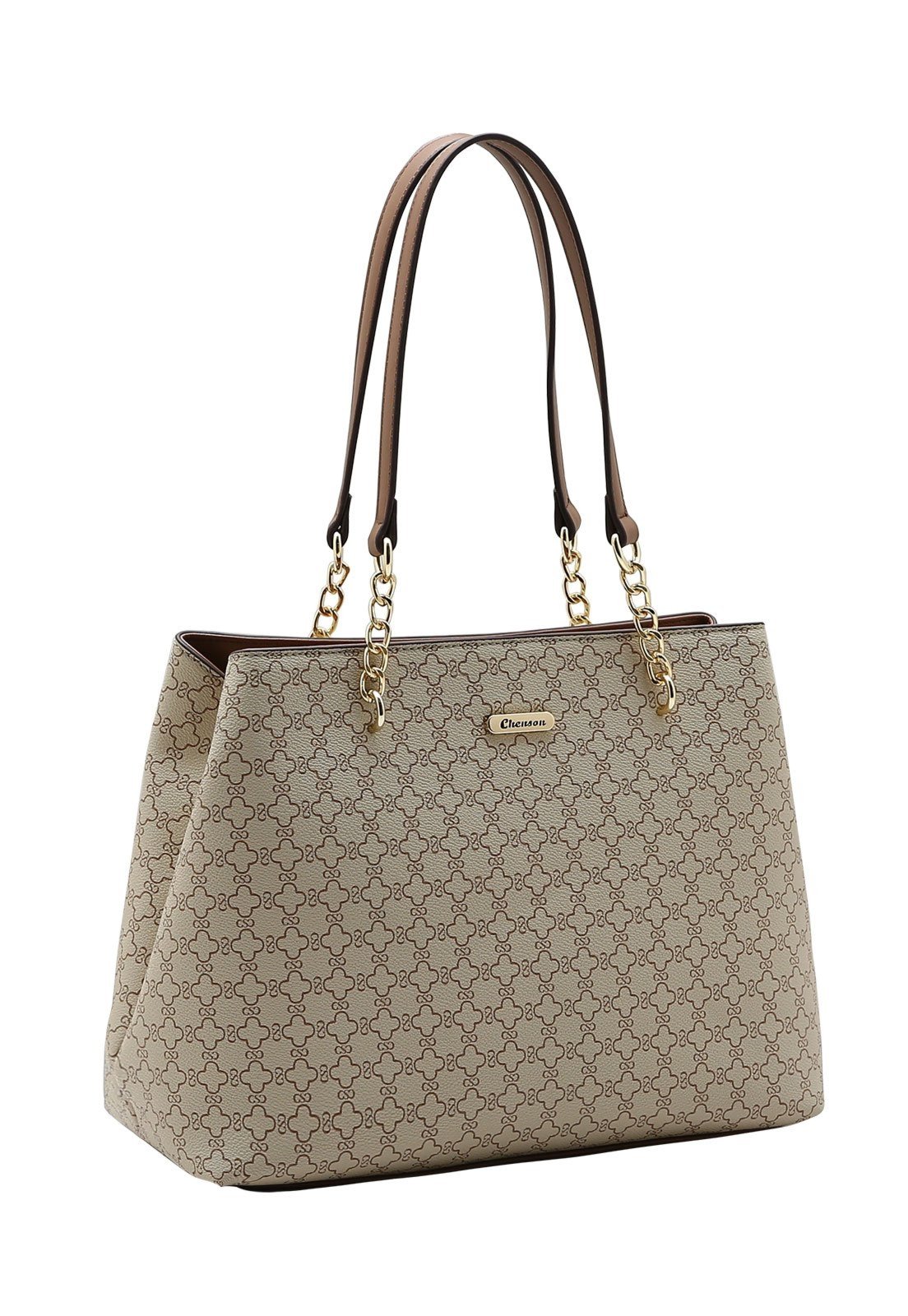 Bolsa Feminina Chenson Ombro New Elemento Gráfico 3485885 Bege