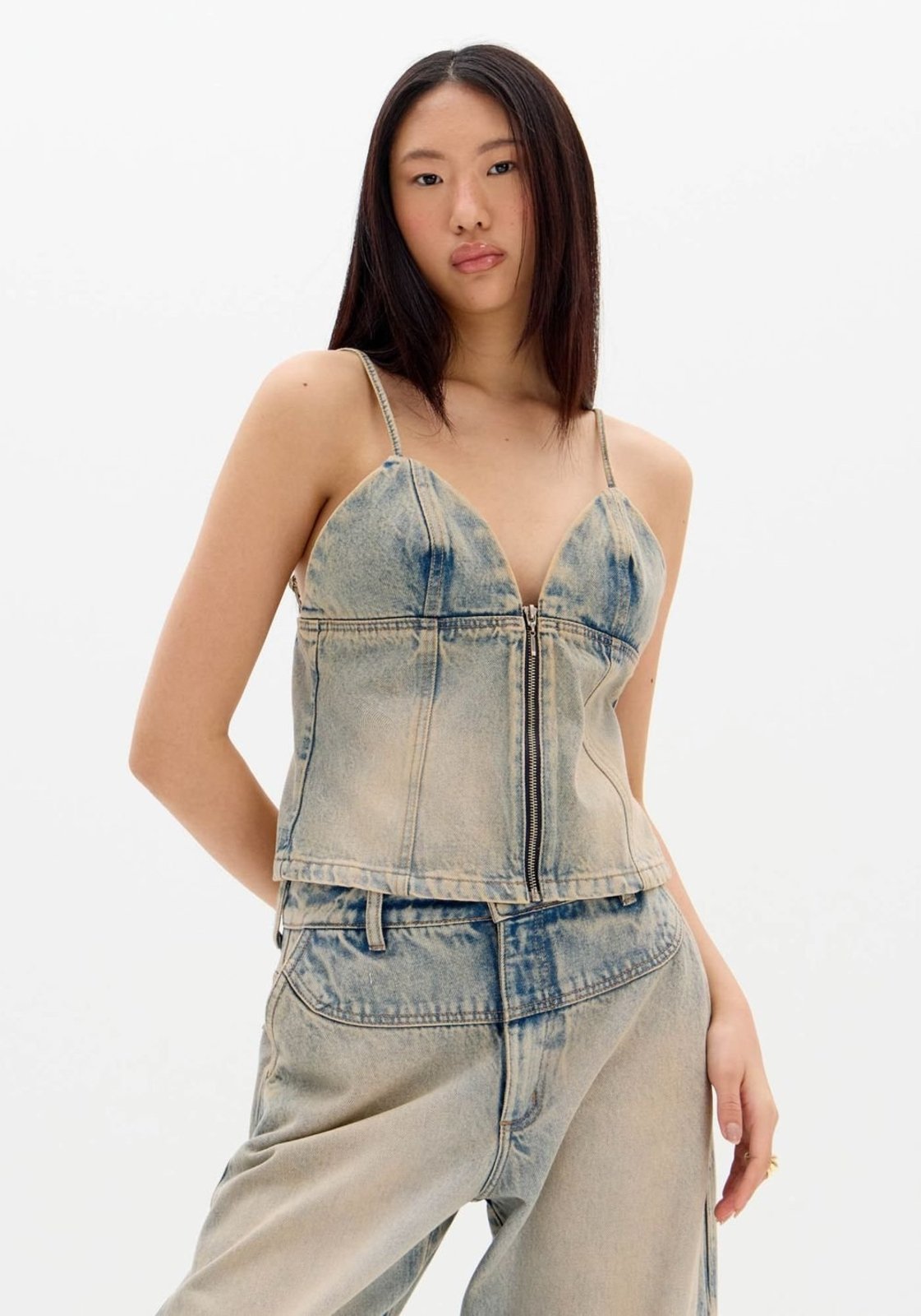 Blusa Jeans De Alça com Zíper My Favorite Things