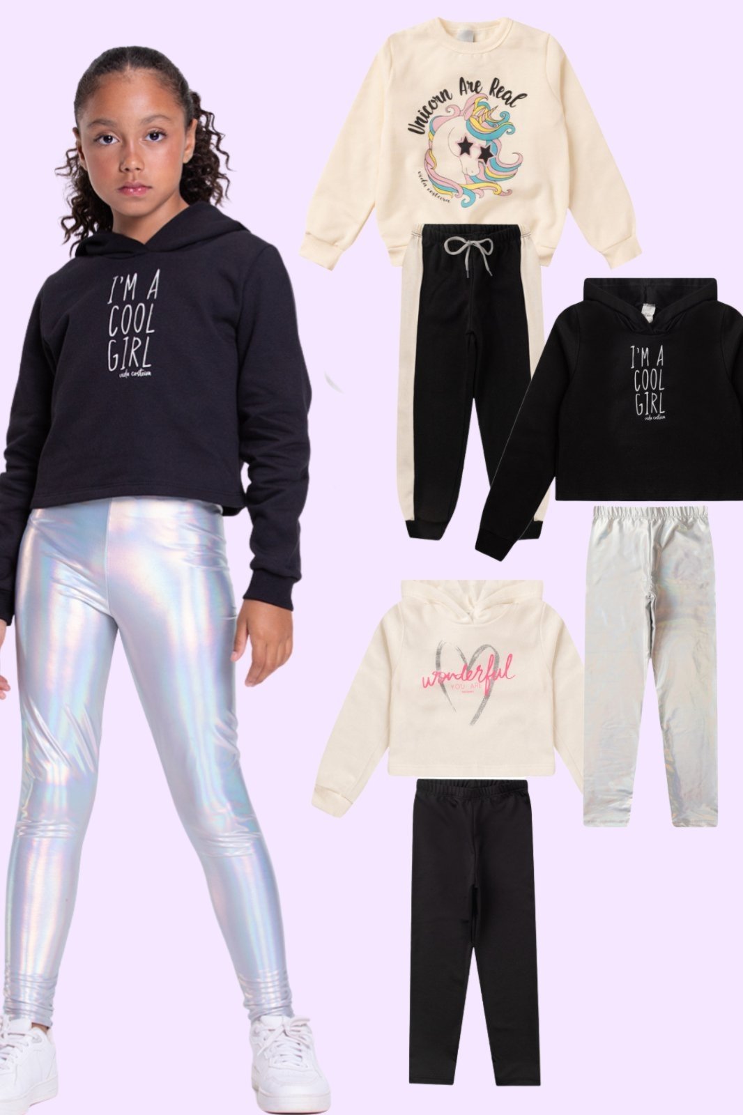 Vista 2 Infantil - Kit 3 Conjuntos Off Menina Inverno VIDA COSTEIRA off-white VIDA COSTEIRA off-white