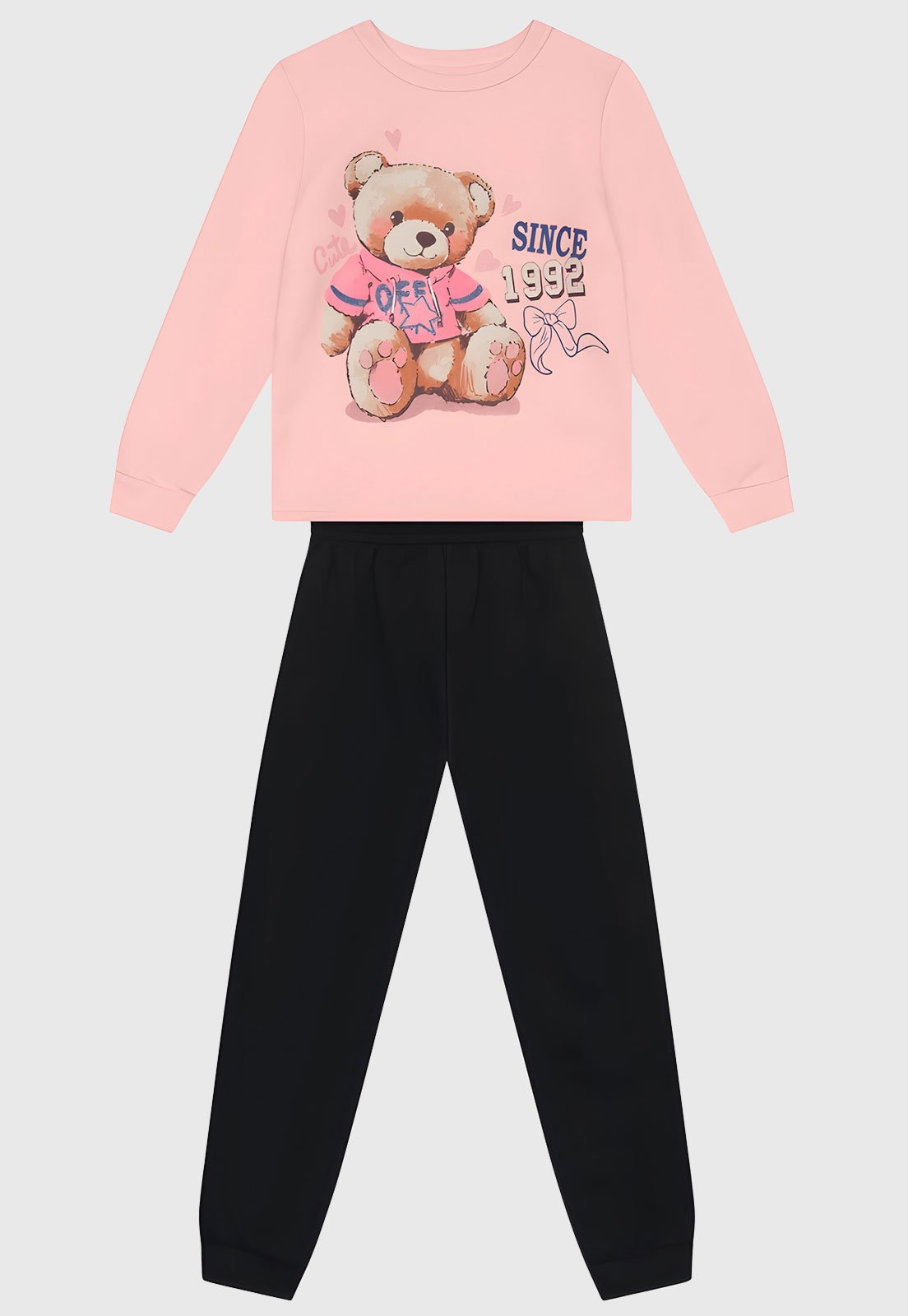 Infantil - Conjunto Brandili Estampa Ursinho Rosa