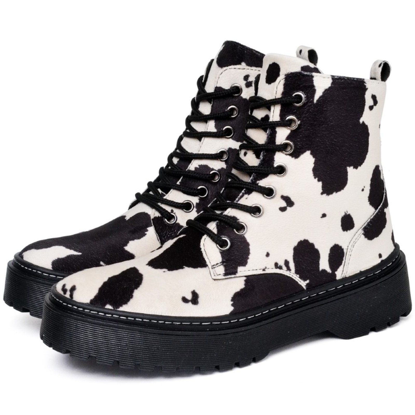 Bota Coturno Feminino Tratorada Animal Print DUBUY 1105FG Preto