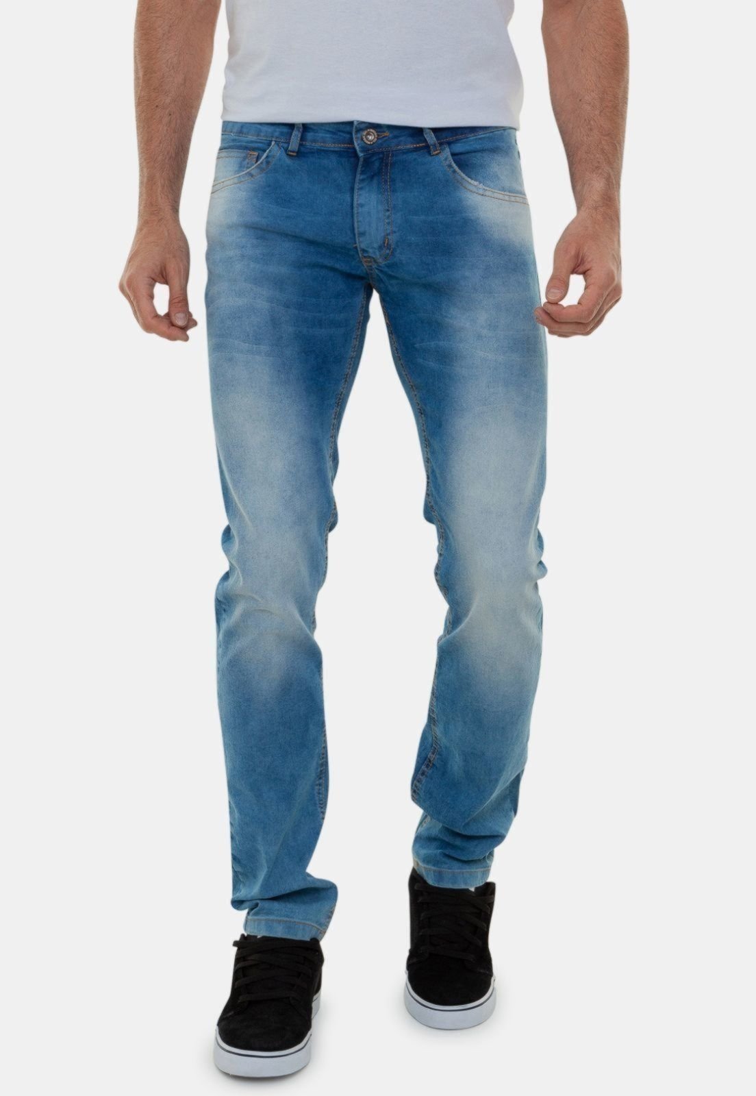 Calça Jeans Masculina Lavagem Claríssima Premium Holanda Azul B