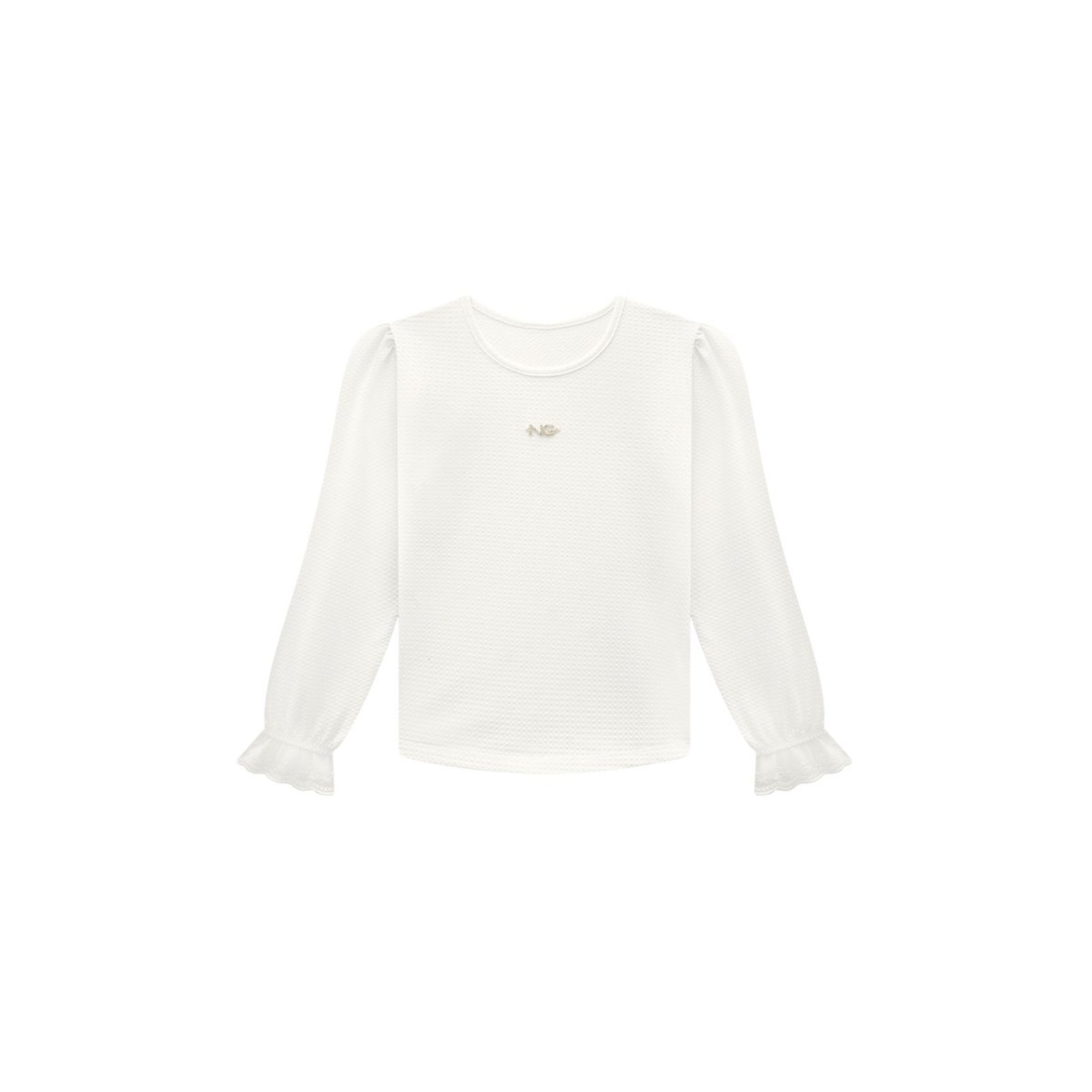 Infantil - Blusa Feminina Poá em Cotton