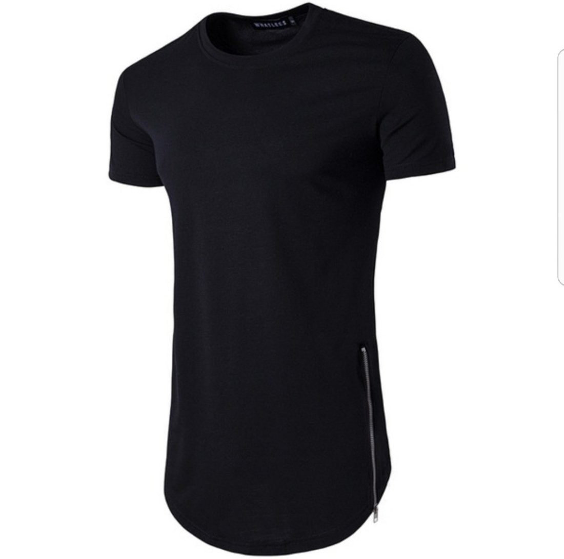 Camiseta longline com zíper lateral Stecchi