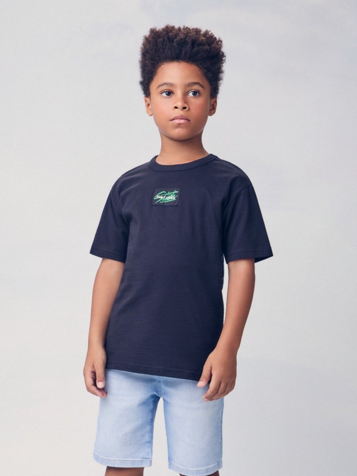 Infantil - Camiseta Preta Manga Curta do Stitch