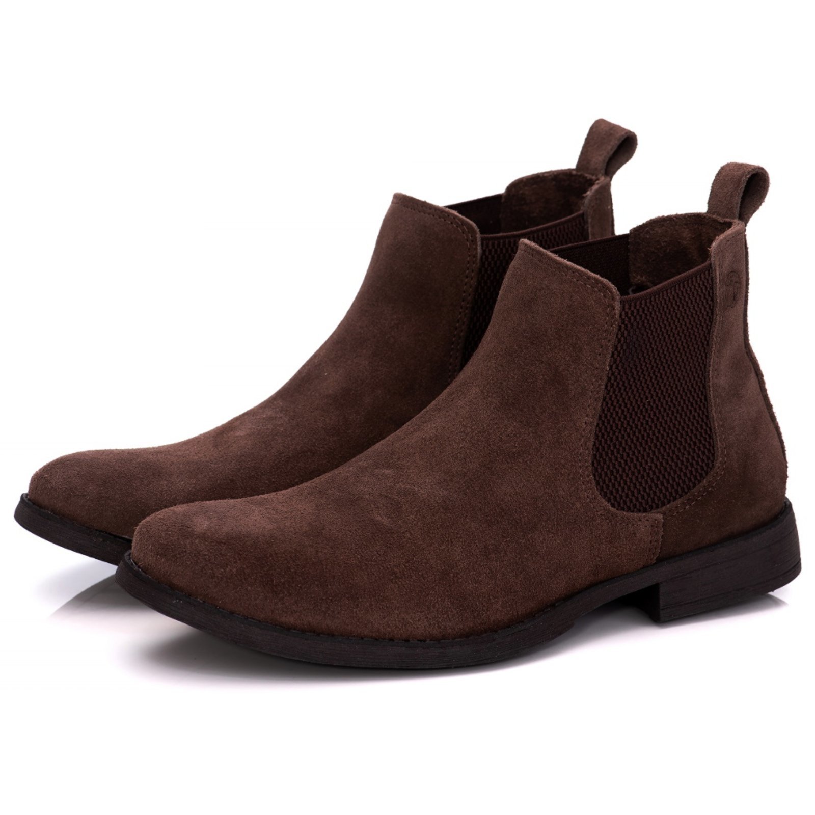 Bota Botina Chelsea Masculina em Couro Confortável Café