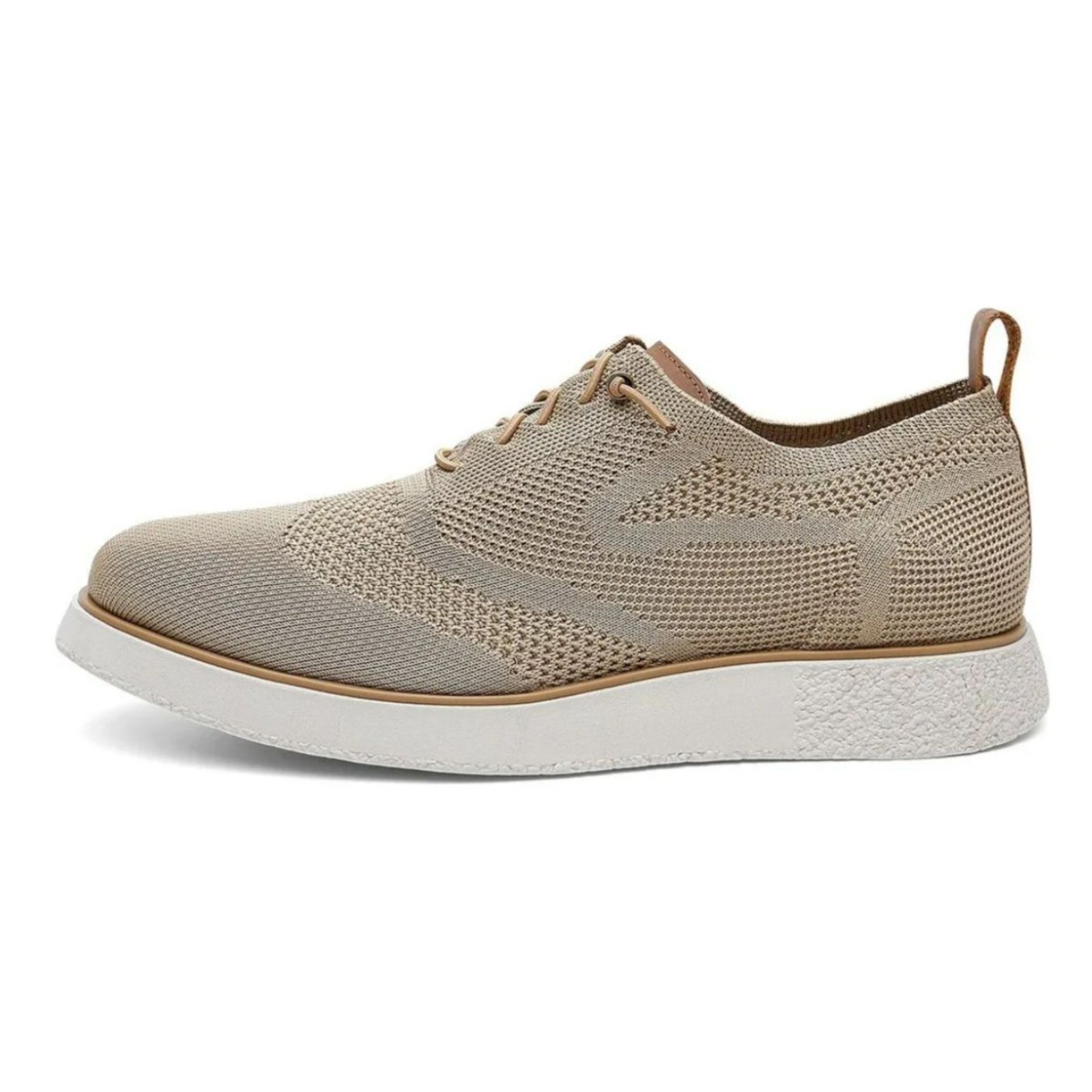 Tênis Masculino Centuria Cadarço Casual Knit Leve Bege