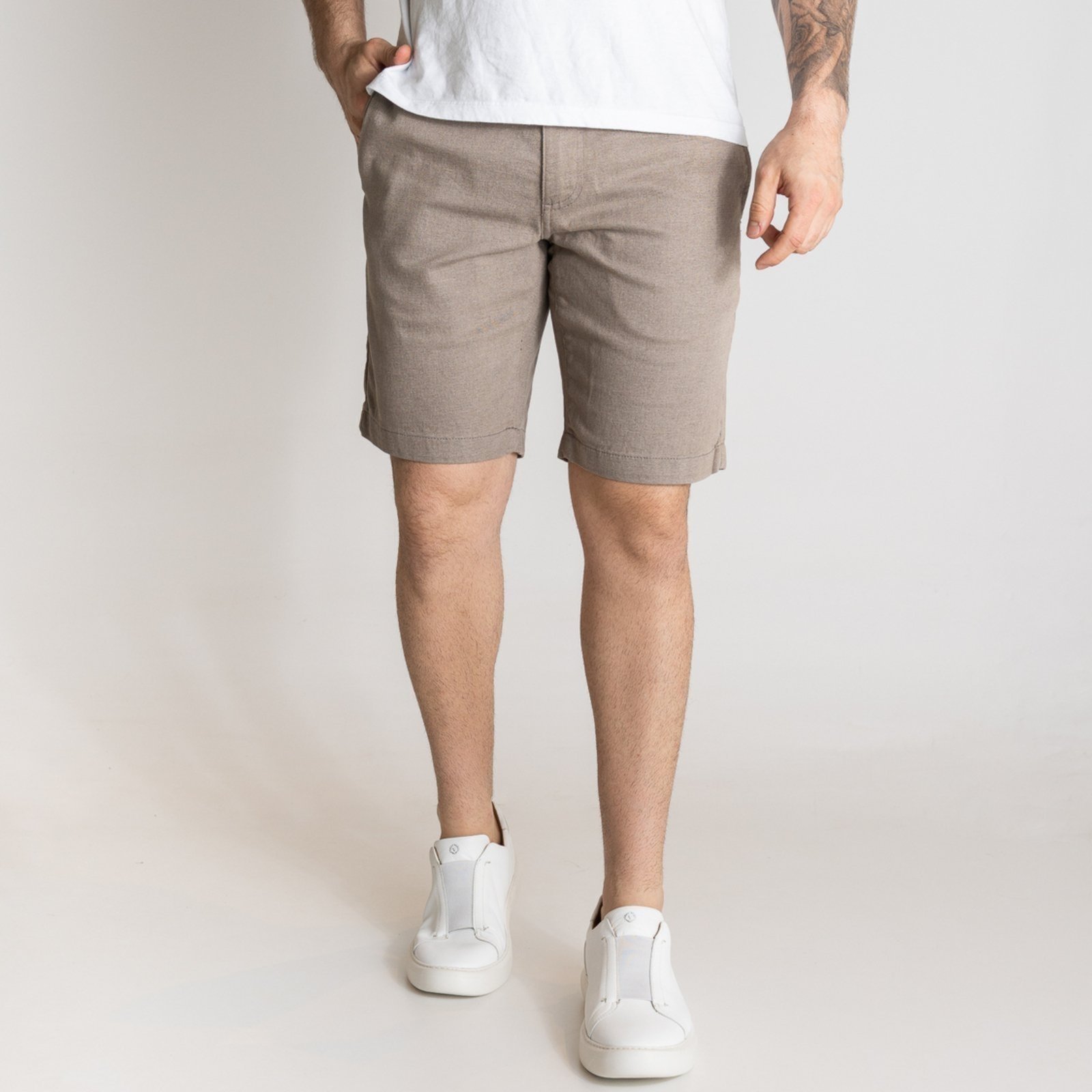 Bermuda Sarja Reserva Casual Tito Cinza