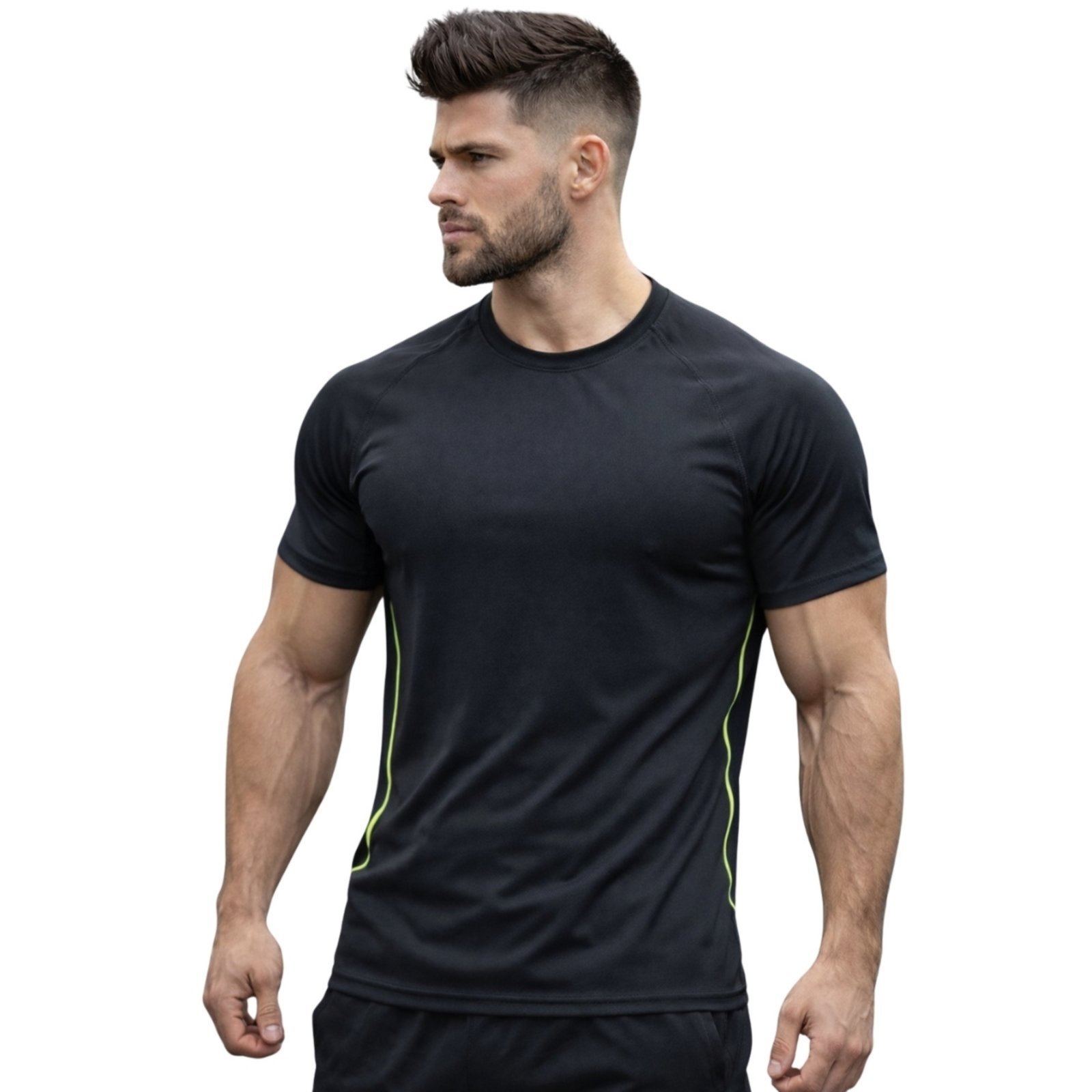 Camiseta de Compressão Masculina Esportiva Gola Redonda