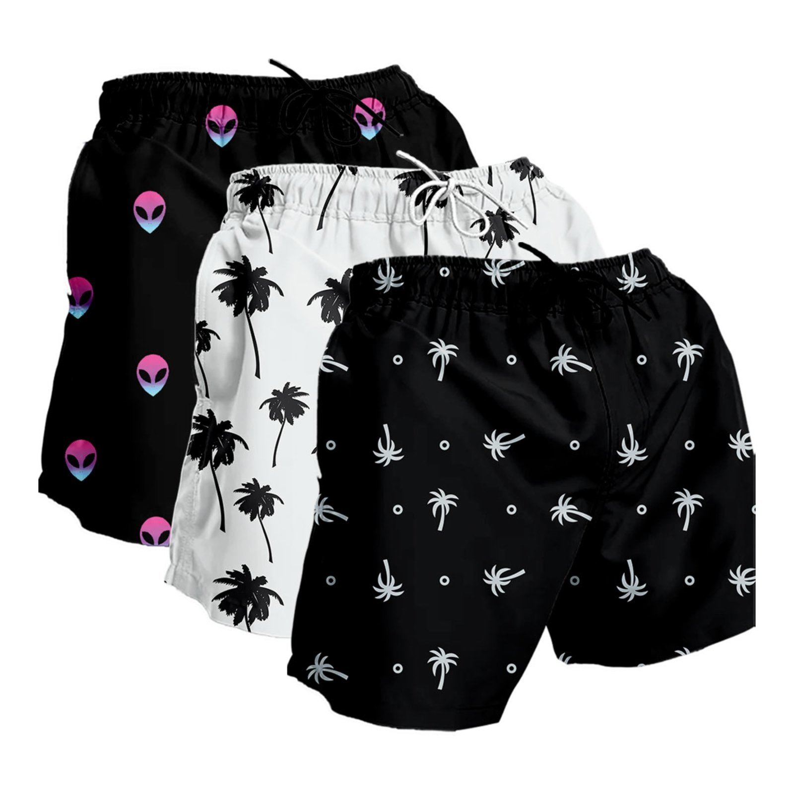 Kit 3 Short Moda Praia Masculino Bermuda Tactel Estampado