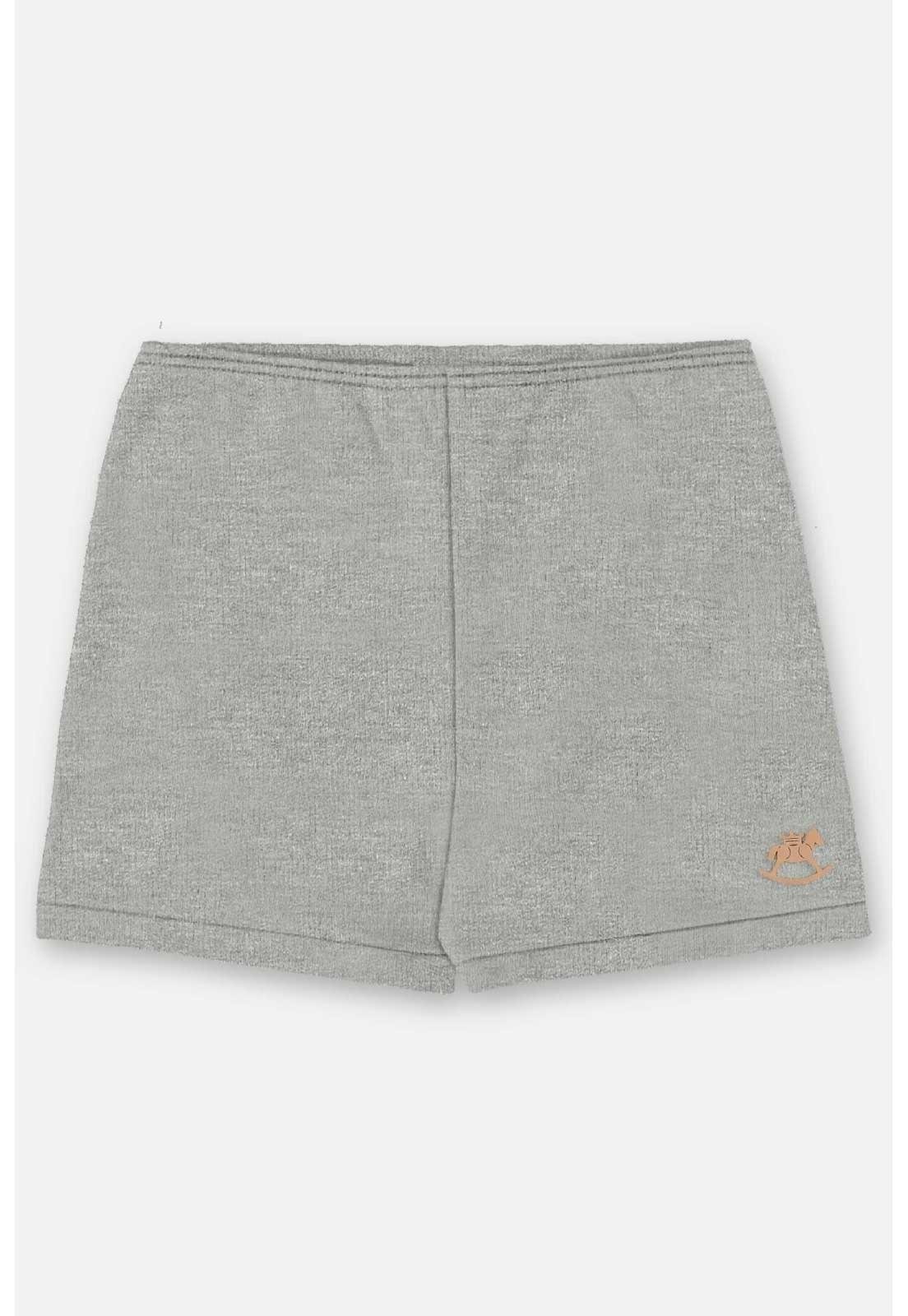 Infantil - Short Unissex para em Suedine Up Baby Cinza