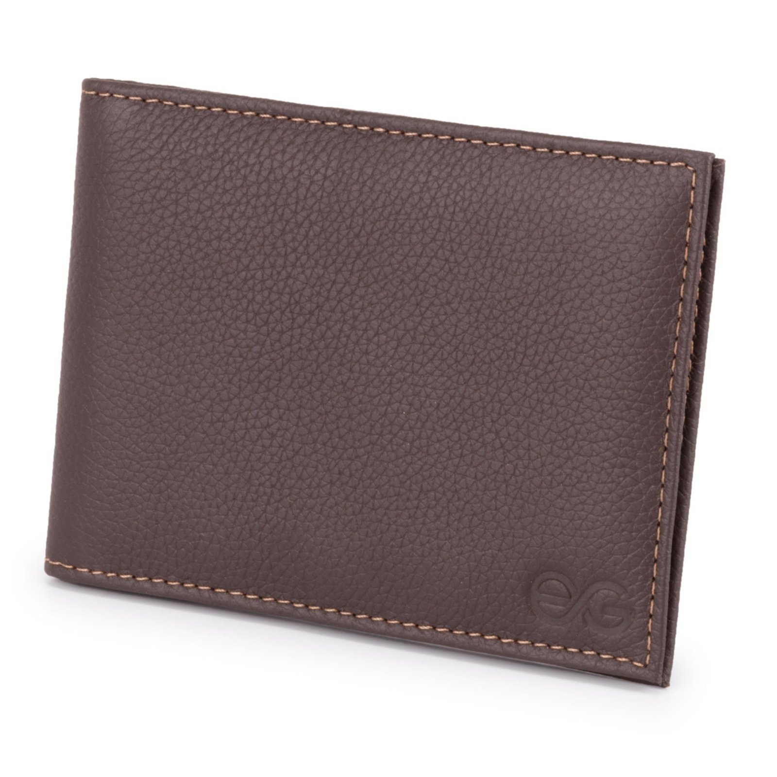 Carteira Masculina Couro Para Documentos E Moedas Floater ello griff Marrom Escuro