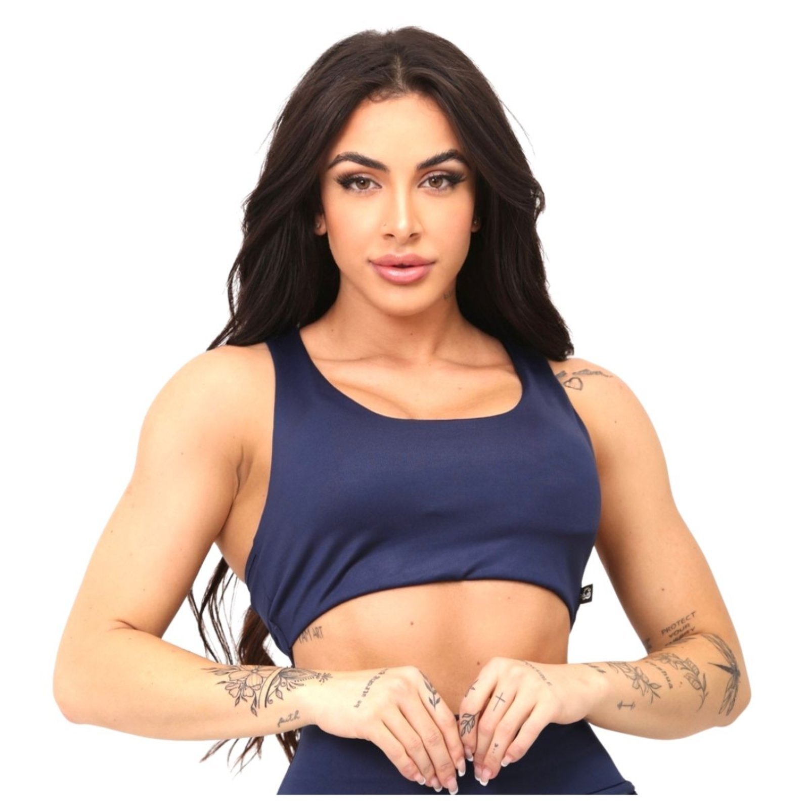 Top FMF Feminino Nadador de Suplex Ideal para Musculação e Atividades Físicas Marinho Yoga, Pilates e Hyrox