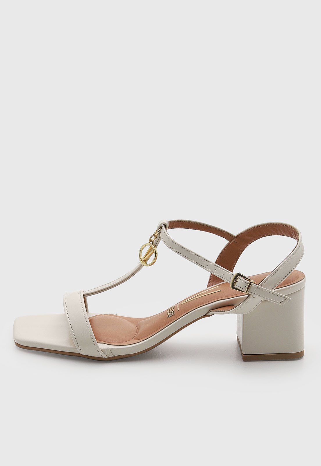 Sandália Feminina Vizzano Salto Bloco Off-White