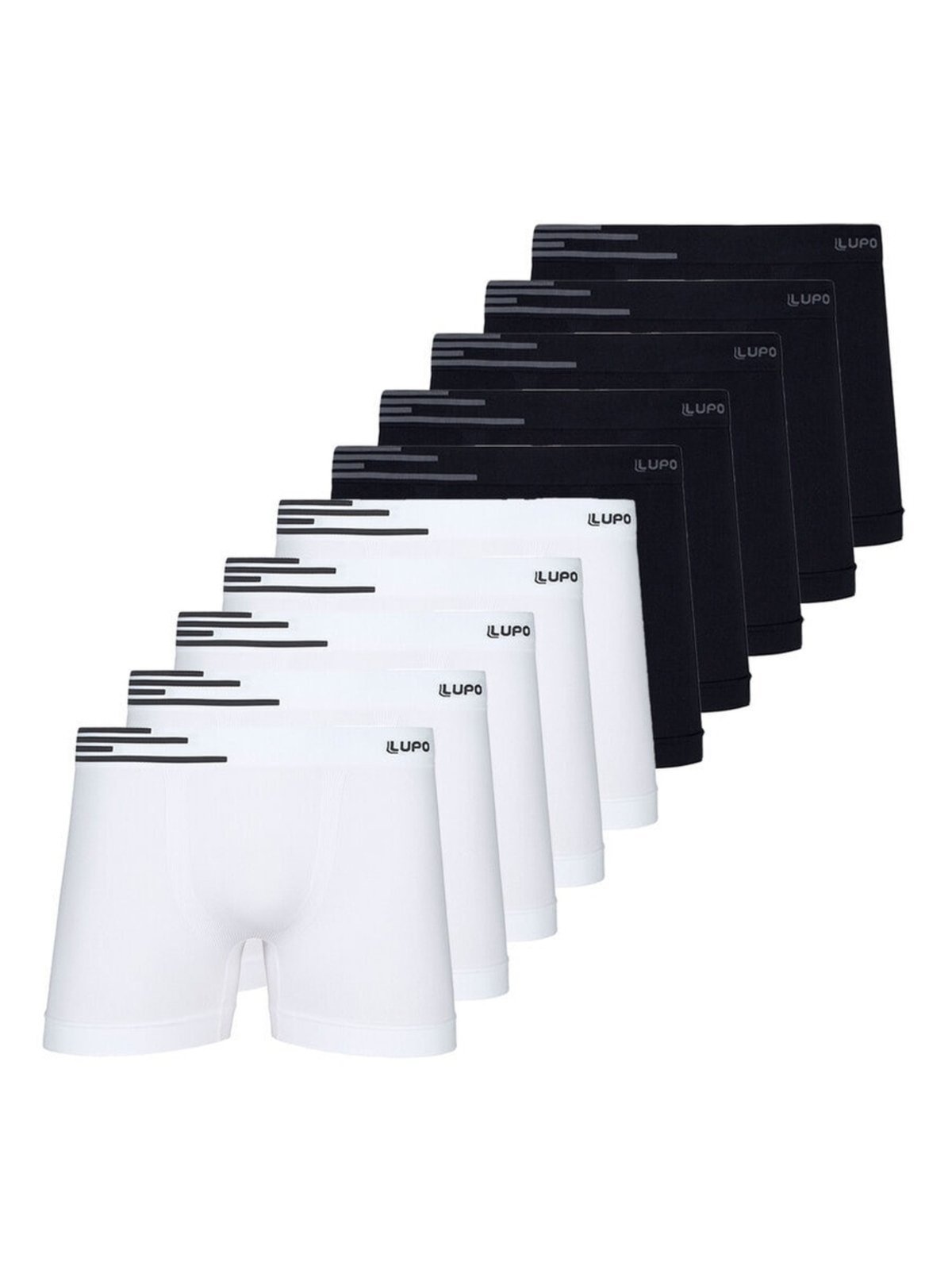 Kit com 10 Cuecas Boxer Lupo 436-002 Branco