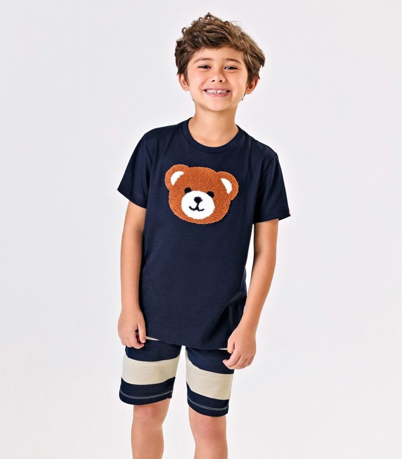 Infantil - Camiseta Masculina Bordado Trick Nick Azul